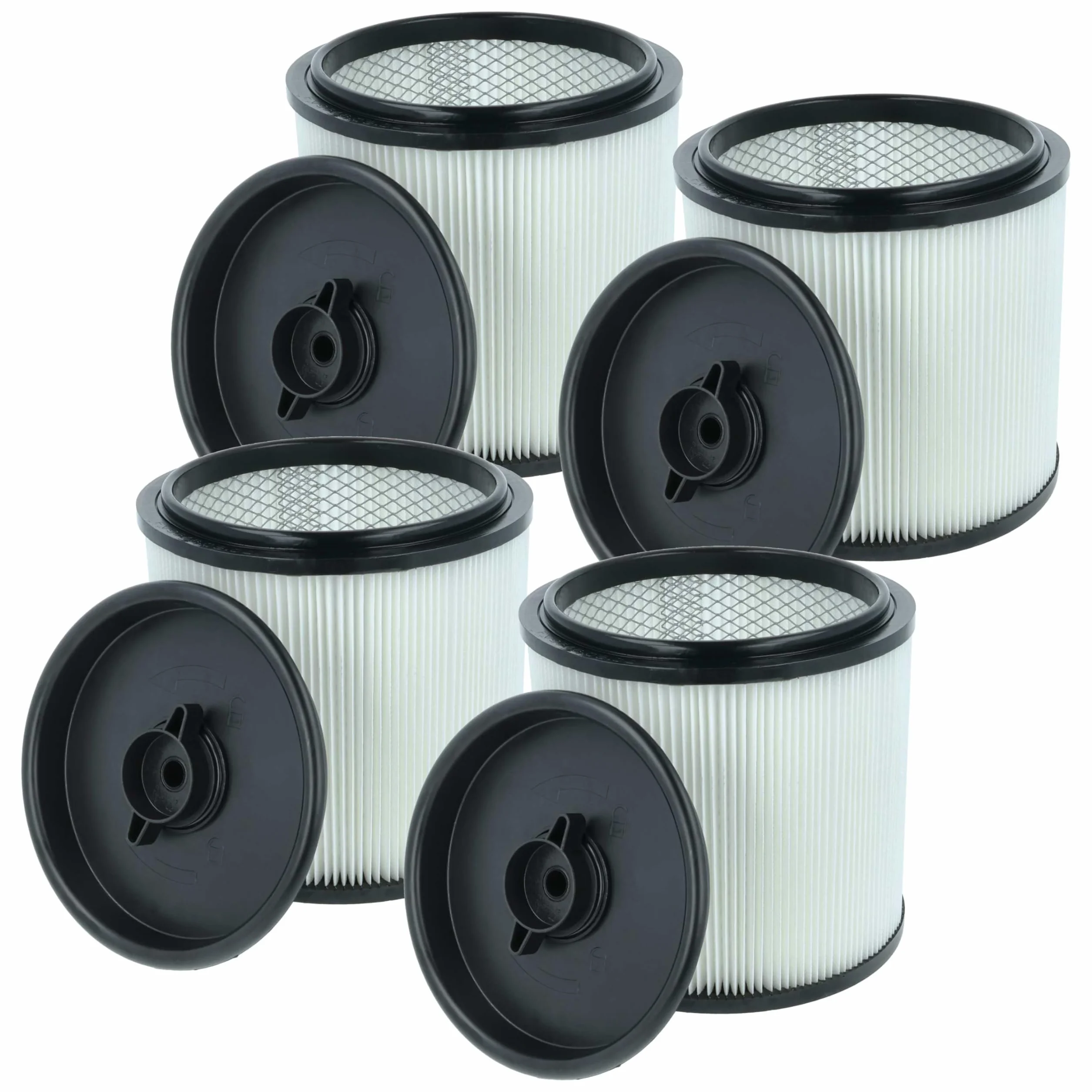 vhbw 4 x filtr harmonijkowy kompatybilny z Einhell TE-VC 2350 SACL, 2350 SACL EX CH, 2350 SACL EX UKCA odkurzacz na mokro i sucho – filtr nabojowy, czarno-biały