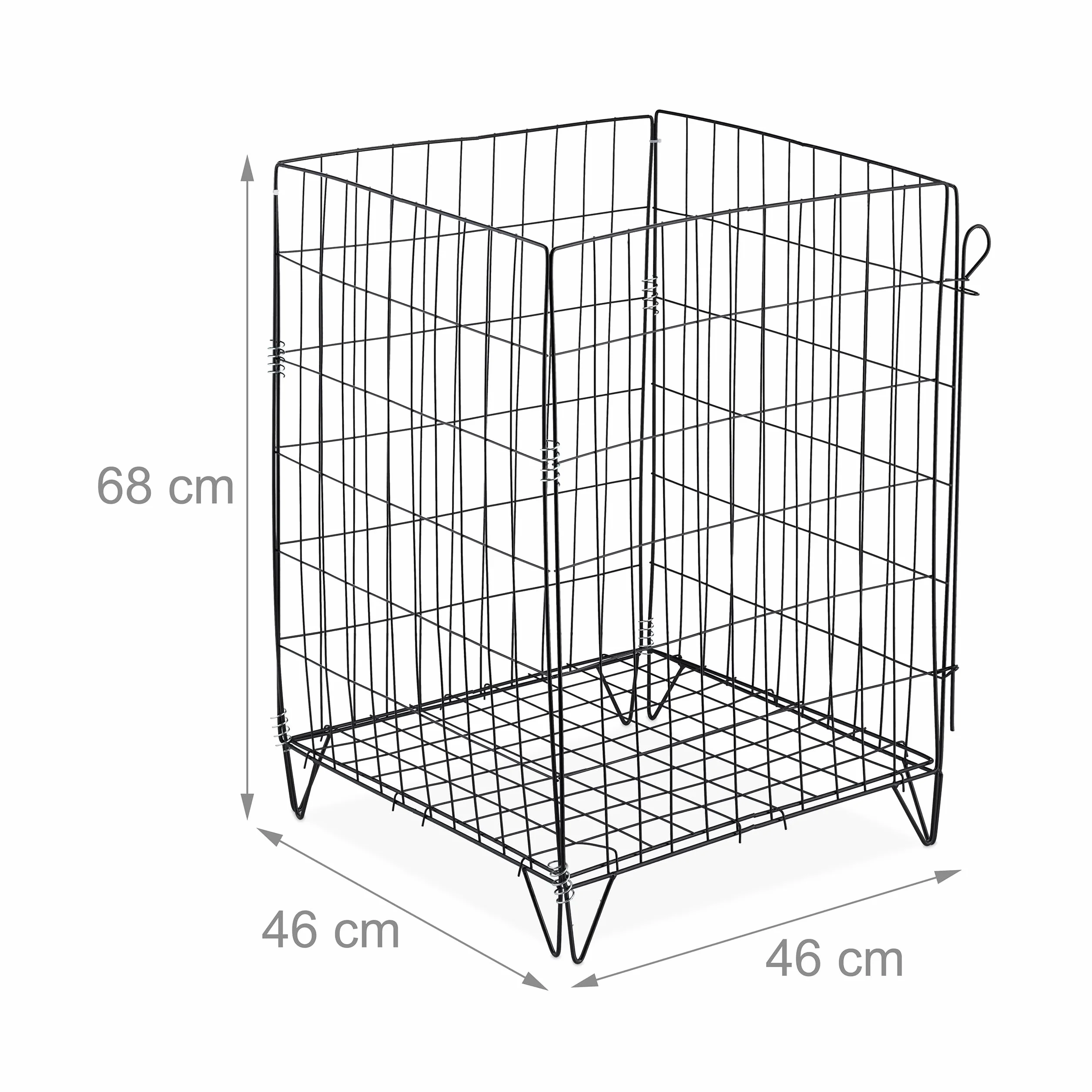 Relaxdays Kompostownik metalowy 68x46x46 cm stal czarny
