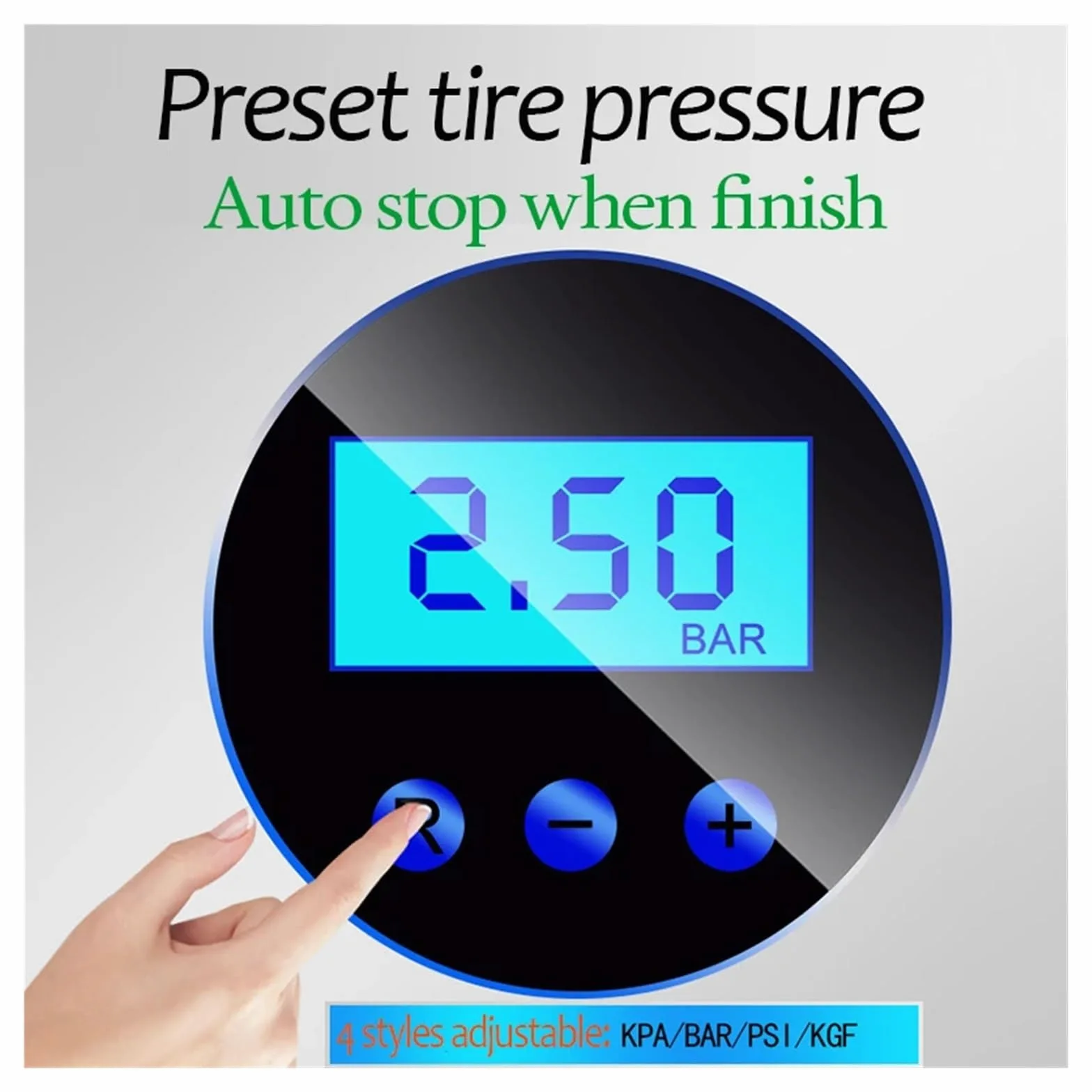 Przenośna Cyfrowa Pompka Do Opon Samochodowych Oświetlenie Automatyczna Sprężarka Powietrza Kół Elektryczna Inflator 12V Szybki Użyciu(Digital with Box)