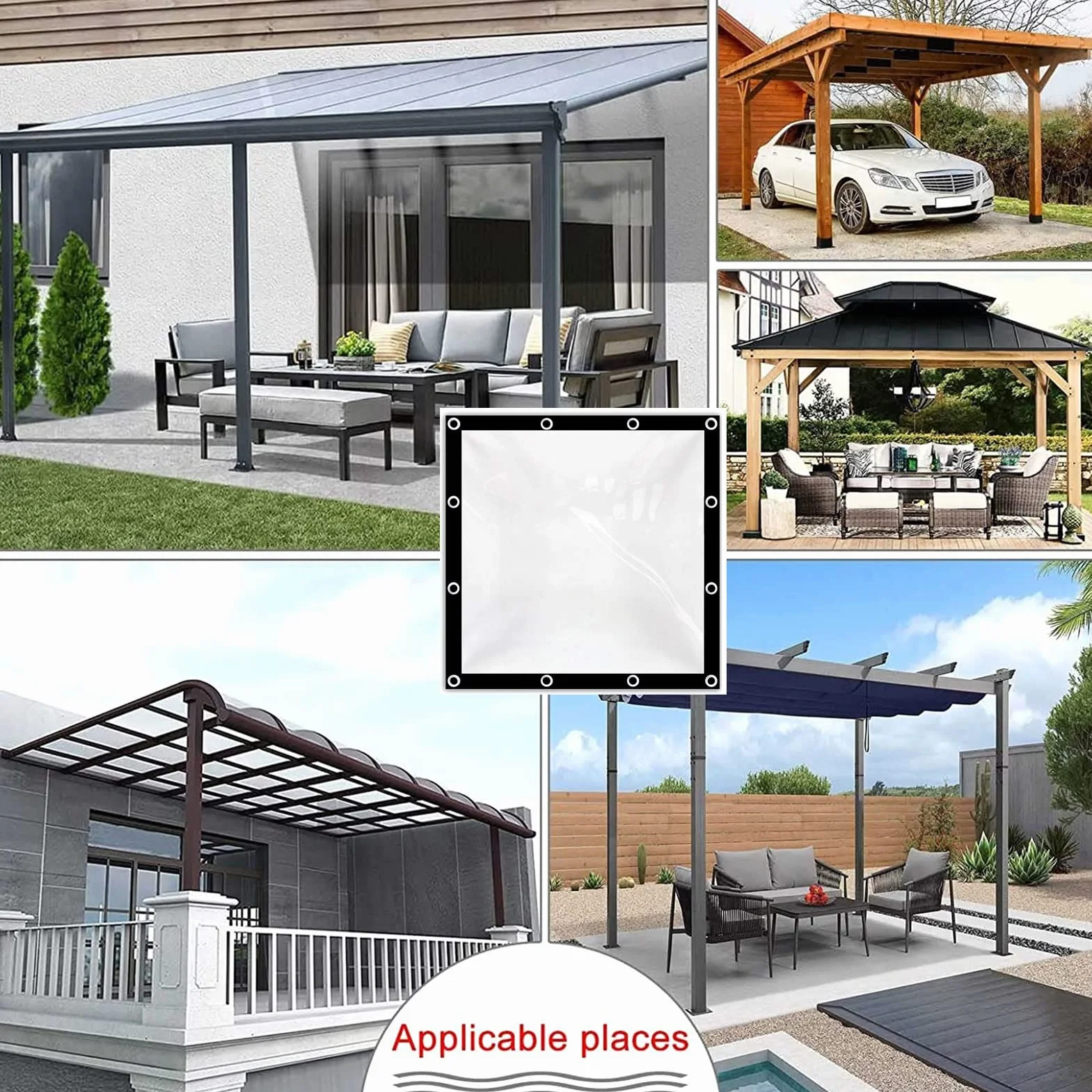 Przeźroczysta Plandeka Zasłona Outdoorowa Wiatroodporna Balkonowa 2x1.5m
