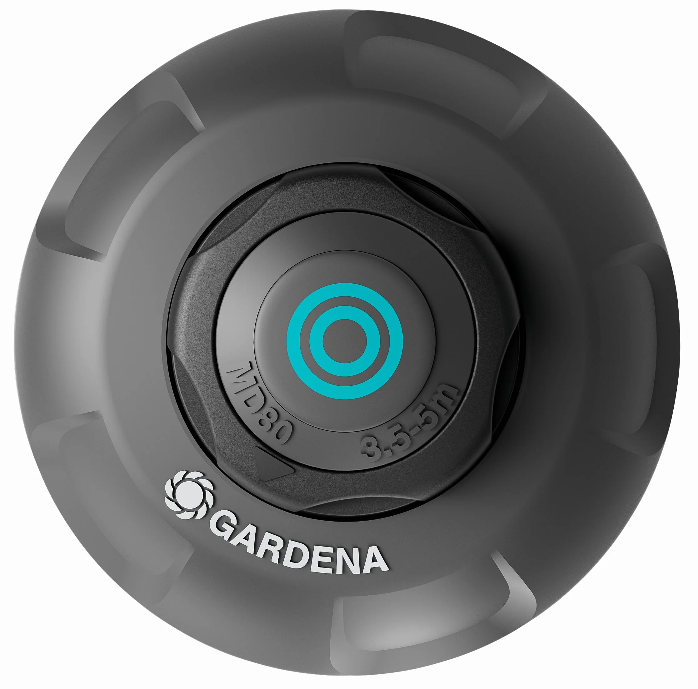 Gardena system tryskaczowy MD80, wpuszczana deszczownica do 80 m², zasięg 3,5-5 m, gwint 1/2 cala