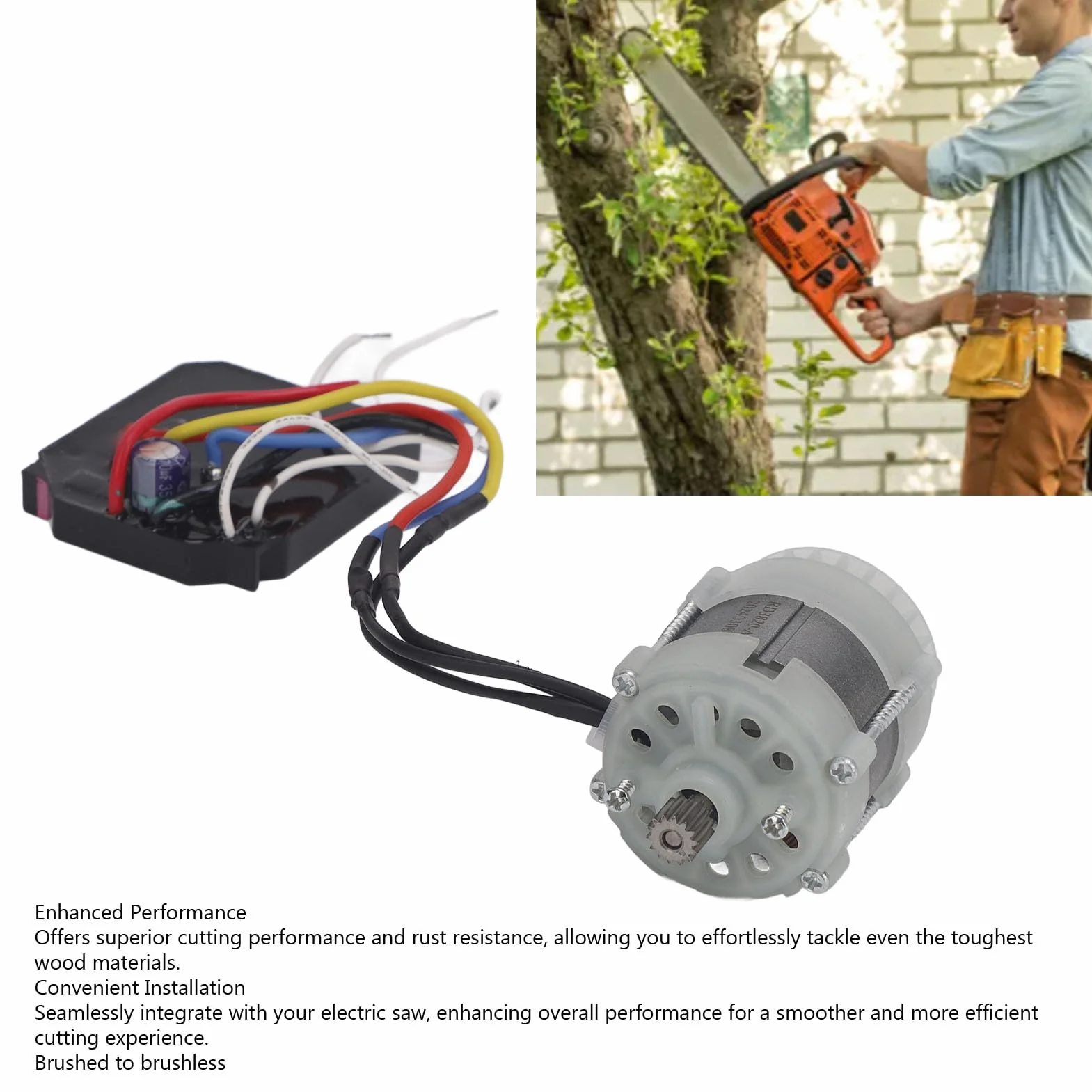 Mini Elektryczny Silnik Piły, 21 V 14 Zębów Przenośna Piła Bezszczotkowy Silnik Ręczne Akcesoria do pił łańcuchowych Kompatybilne z akumulatorową piłą łańcuchową 4 6 8 Cali