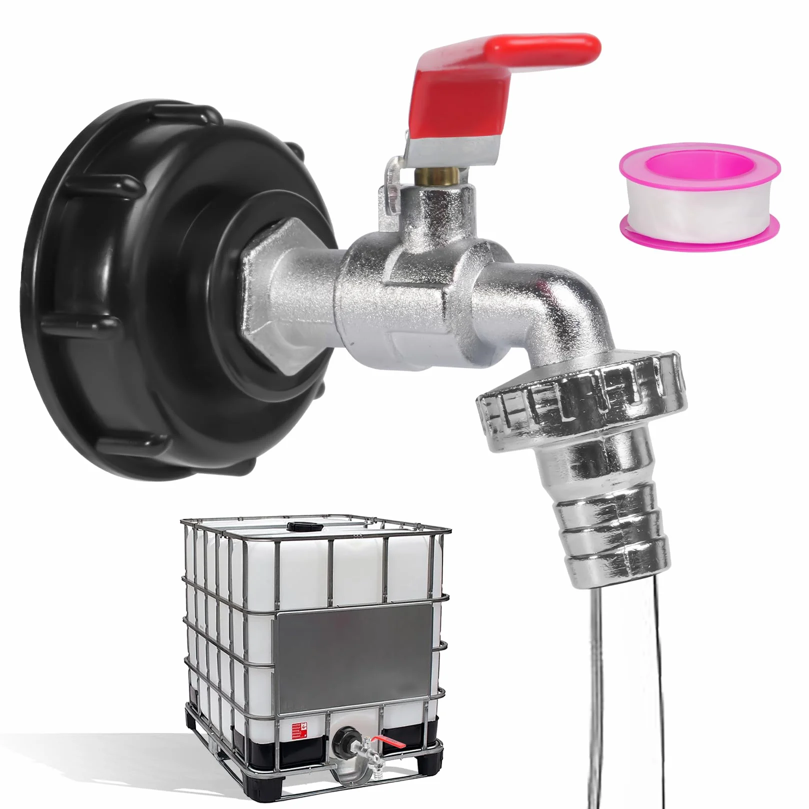 Zestaw zbiorników IBC 1000L z zaworem spustowym 3/4 cala adapter S60x6