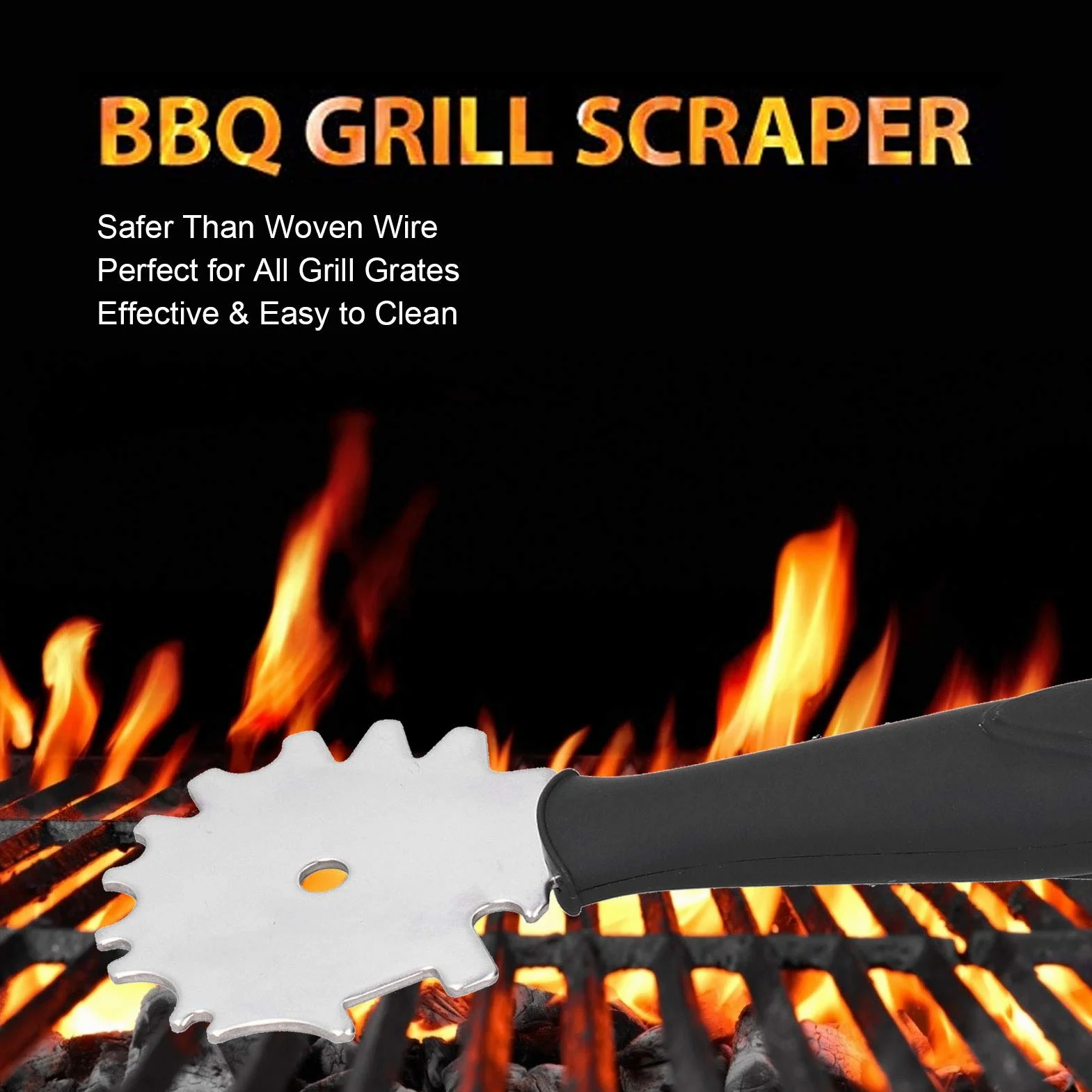 Pssopp Ekran Sceny ze Stali Nierdzewnej Grill BBQ Bezpieczne Czyszczenie dla Grilla Węglowego i Elektrycznego