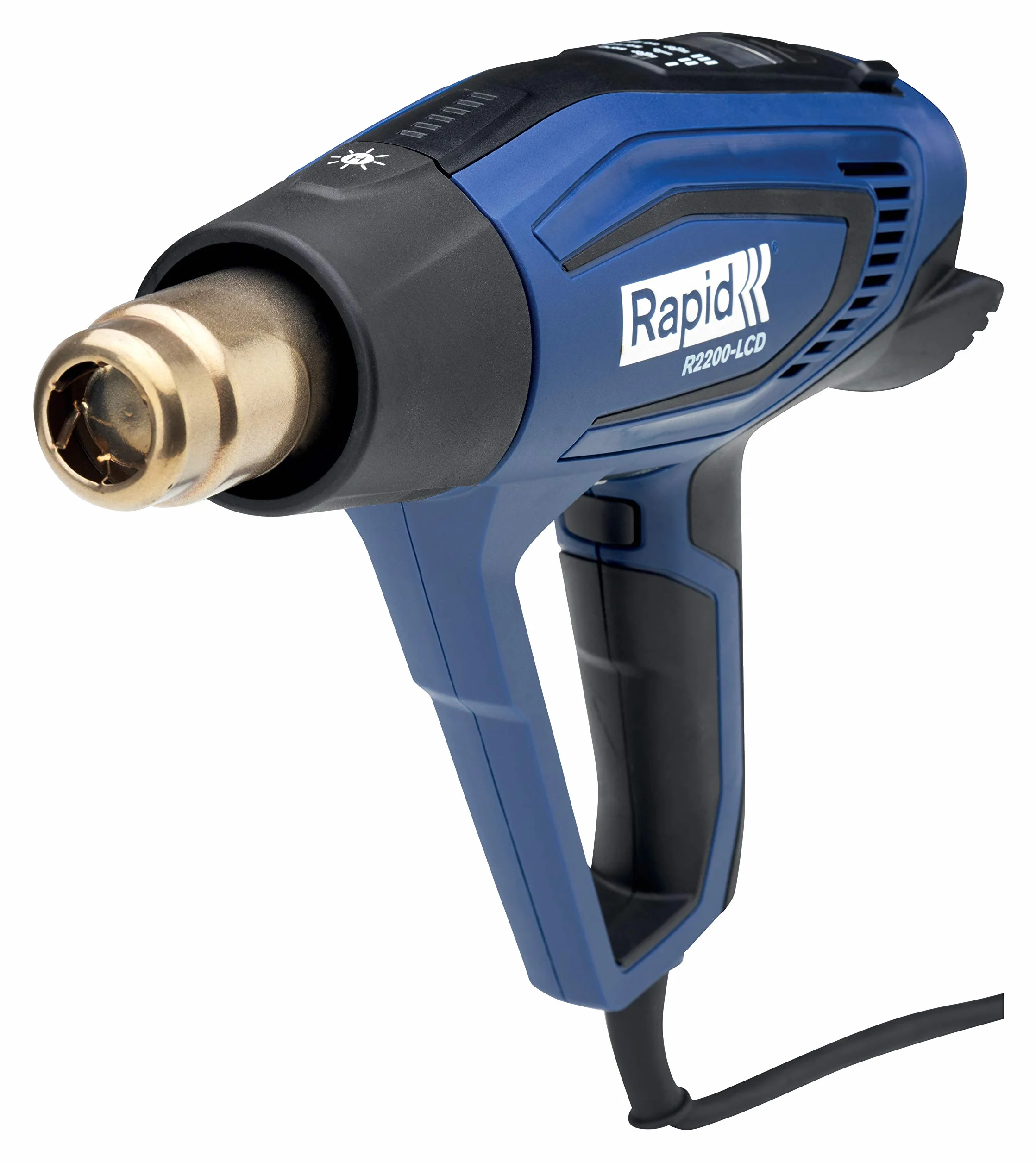 Rapid Pistolet na gorące powietrze R2200-LCD, suszarka na gorące powietrze w walizce, 2200 W, wyświetlacz LCD, 50-650°C, 250-500 l/min
