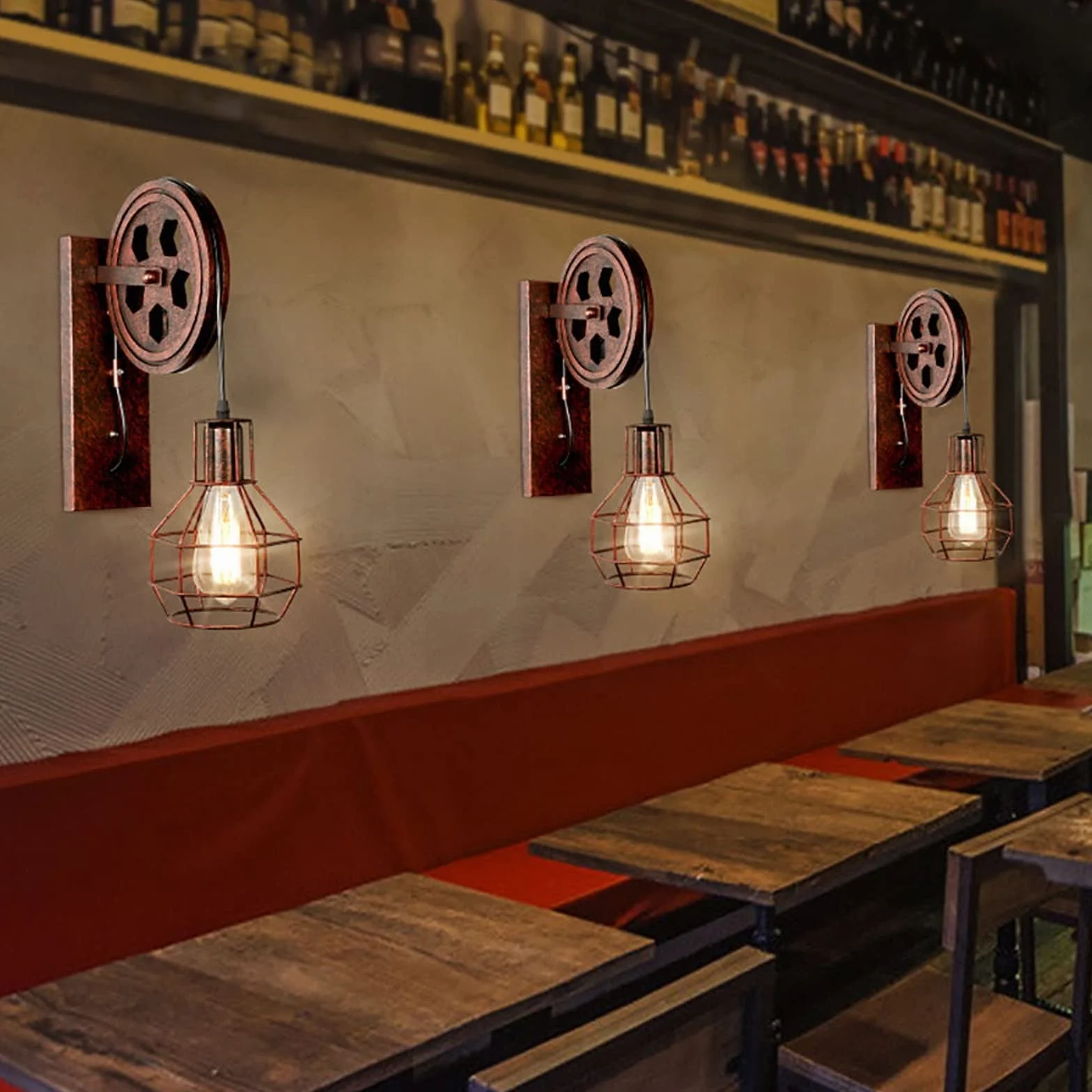 Kinkiet ścienny/ganek lampa ścienna vintage lampa ścienna retro industrialna lampa ścienna klosz oprawa żelazna regulowana kinkiet światła do loftu kawiarni baru Wandlamp dekoracja LED lampa ścienna