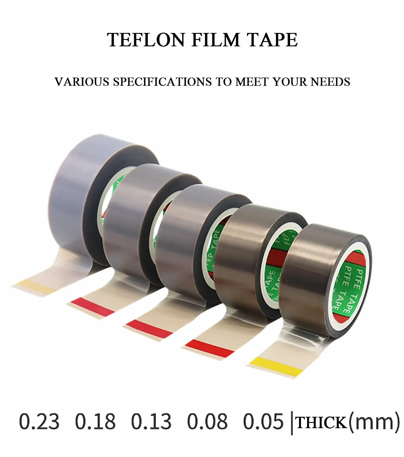Taśma teflonowa o grubości 0,13 mm, szerokość 120–300 mm, taśma klejąca PTFE do maszyn do pakowania próżniowego i przemysłu elektrycznego, długość 10 metrów(150mm)