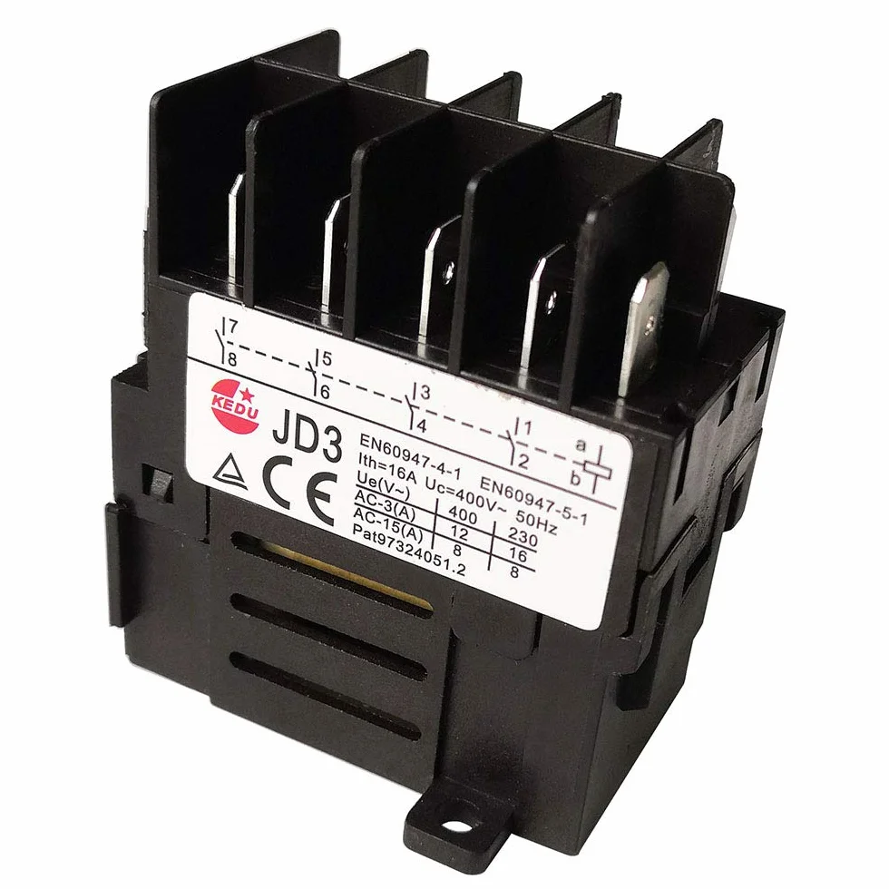 Przekaźnik elektromechaniczny do sterowania silnikiem KEDU JD3 400 V 10 pinów 4NO