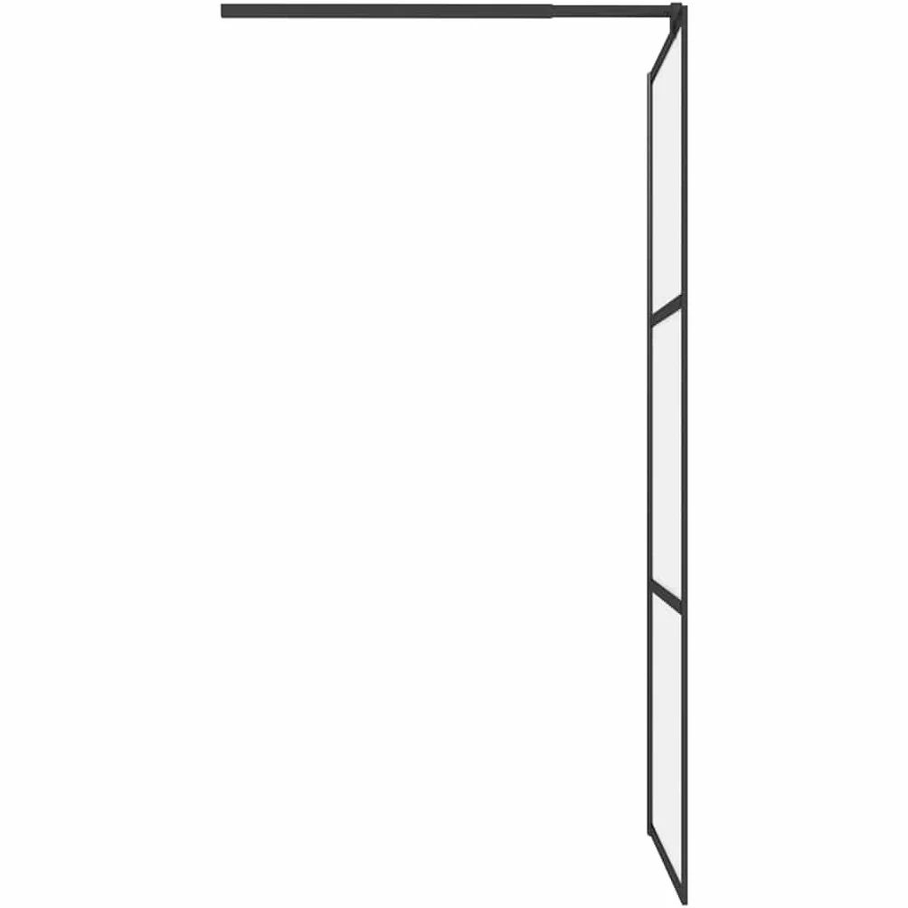 Ścianka prysznicowa Walk-In 80 x 195 cm ESG matowe szkło czarne z aluminiową ramą, regulowana, ochrona przed pryskaniem, ścianka boczna łazienka, akcesoria sanitarne do wnęki i narożnika