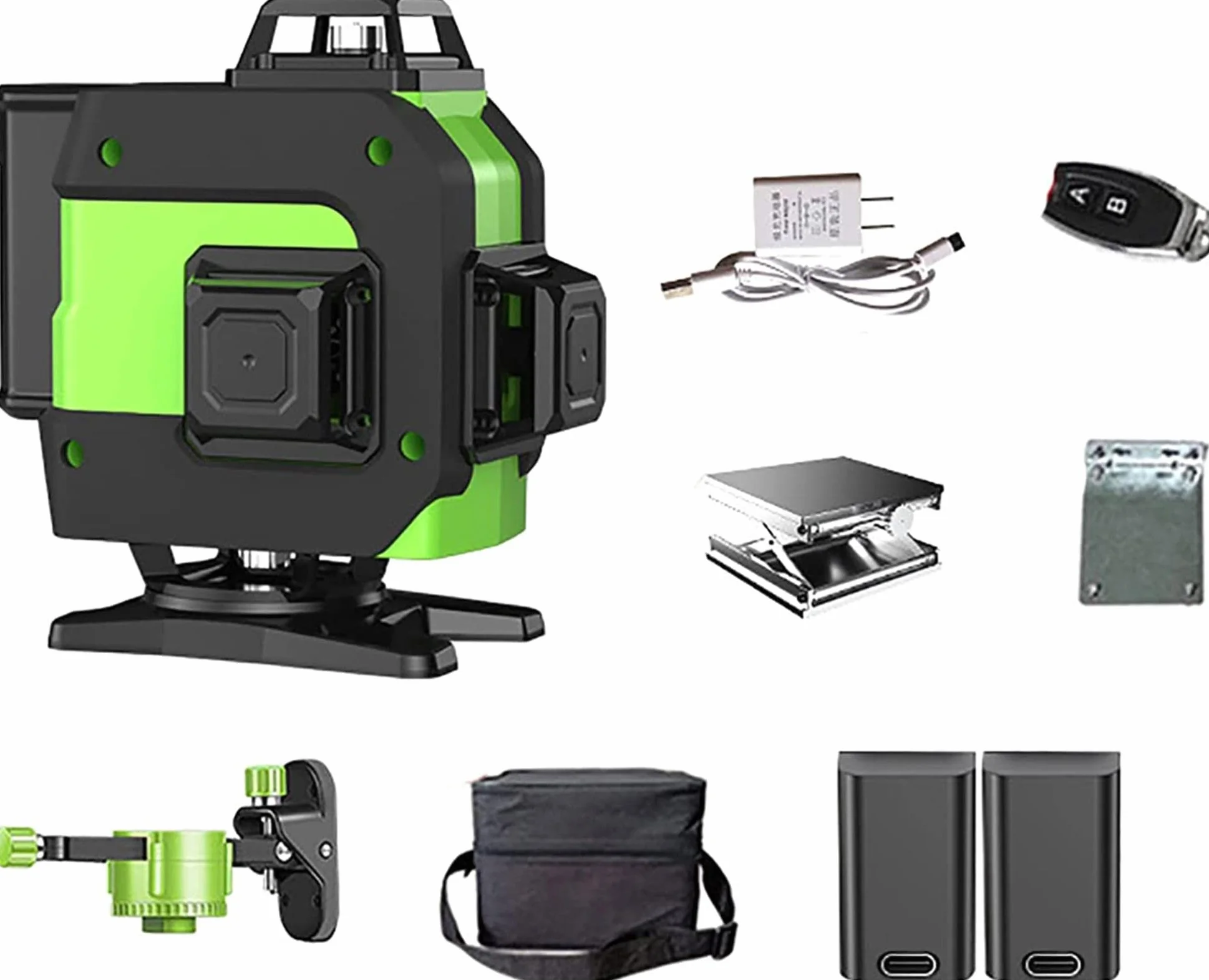 Zielony poziom lasera 16 linii, samopoziomujący poziom lasera 3x360 ° linia krzyżowa, wiązka pionowa pozioma linia, wodoodporna do wieszania obrazów, budownictwo