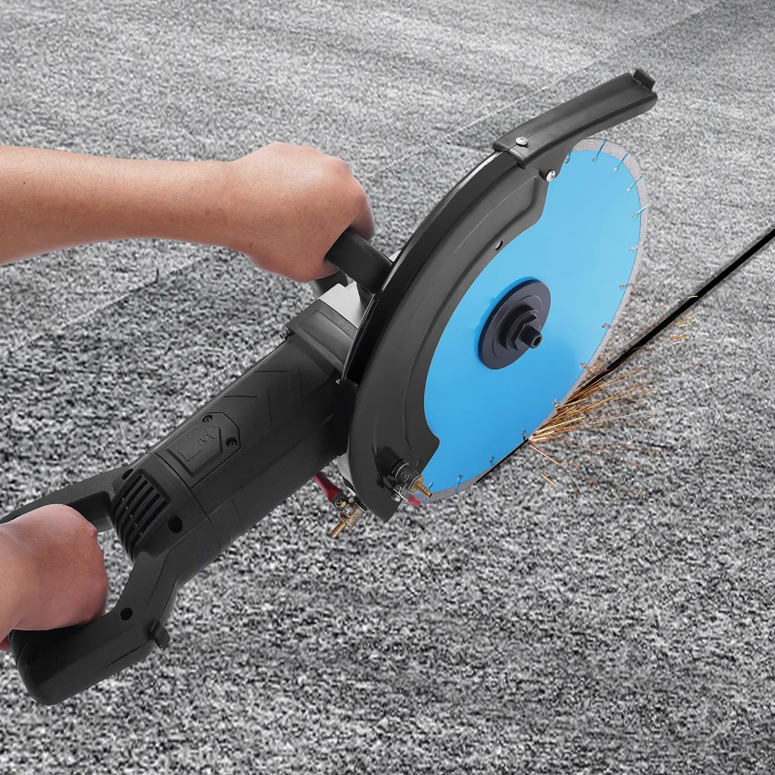 Elektryczna piła do betonu 3000 W, 355 mm, głębokość cięcia 135 mm, piła tarczowa z rurą wodną, pompą wodną, brzeszczotem, maszyną do cięcia kamienia, piła tarczowa, przecinarka do kamienia, cegieł