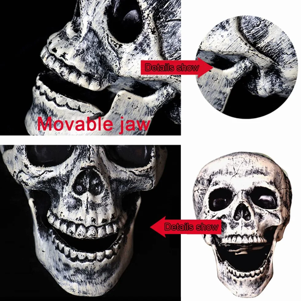 Dekoracyjny Szkielet na Halloween Straszna Czaszka z Łańcuchem Świetlnym Fioletowa