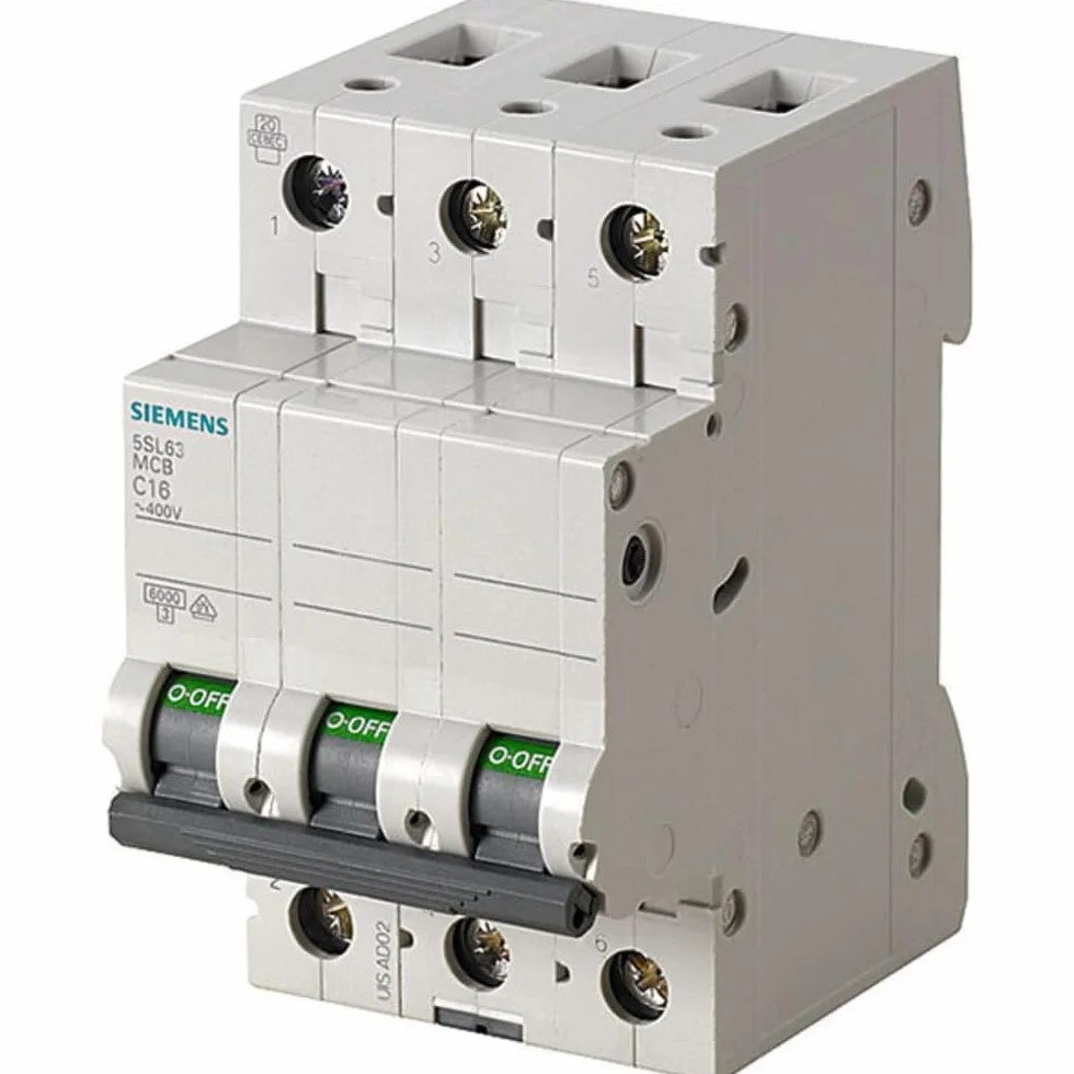 Siemens 5SL63166 wyłącznik nadprądowy 6 kA B16 3P w 3TE 400 V, MCB, bezpiecznik automatyczny