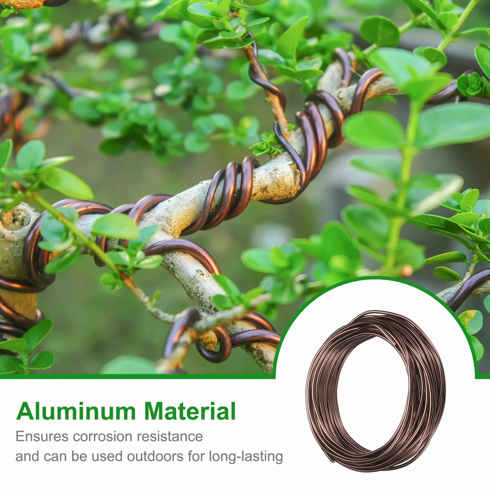 QUARKZMAN Anodowany aluminiowy drut bonsai 2,5 mm 10 m brązowy