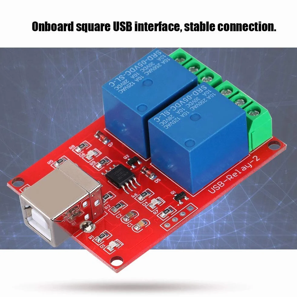 Przekaźnikowy przełącznik sterujący USB Moduł PC USB inteligentny kontroler USB 2-kanałowy 5 V, system wsparcia: dla systemu XP 32 bit, 64 bit