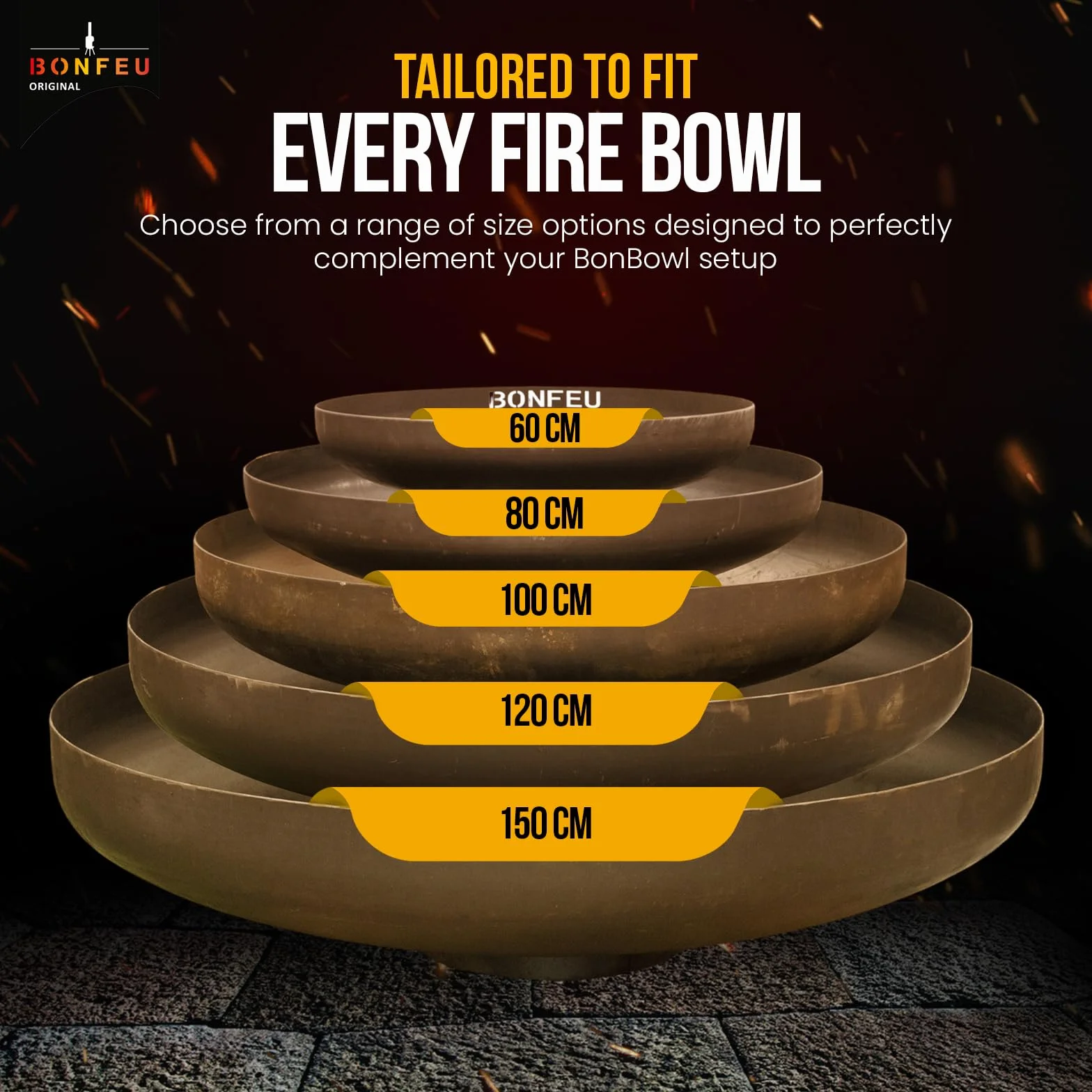 BonFeu BonBowl Brasero na świeżym powietrzu - 100 cm grill ze stali Corten na słodkie wieczory