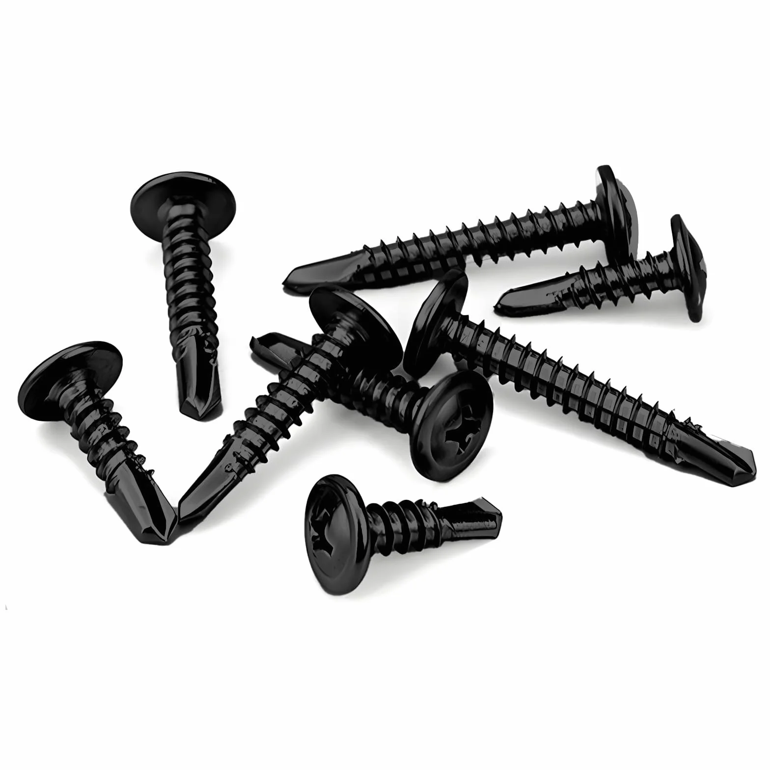150 sztuk Wkrętów Aamogwintujących M4,2 x 13 mm, Wkręty Samogwintujące, Płaskie, Okrągłe, ze Stali Nierdzewnej 410, M4.2 Wkręty Krzyżowe do Metalu, z Wkrętakiem, do Stali, Blachy