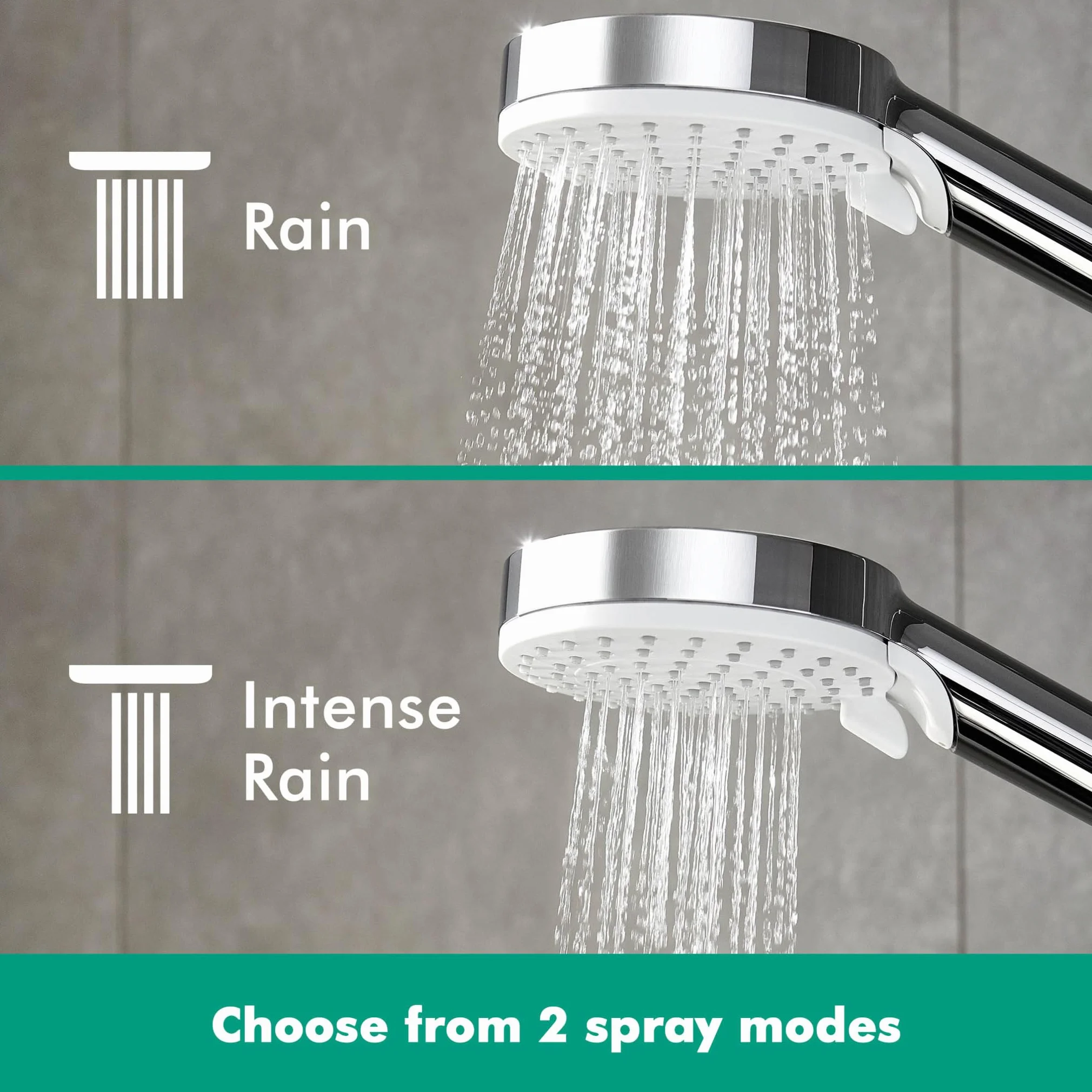 hansgrohe Crometta S - oszczędzający wodę komplet prysznicowy (EcoSmart) z termostatem, zestaw prysznicowy z główką prysznicowa, wąż, szyna i deszczownica okrągła (⌀ 240 mm), chrom, 27268000