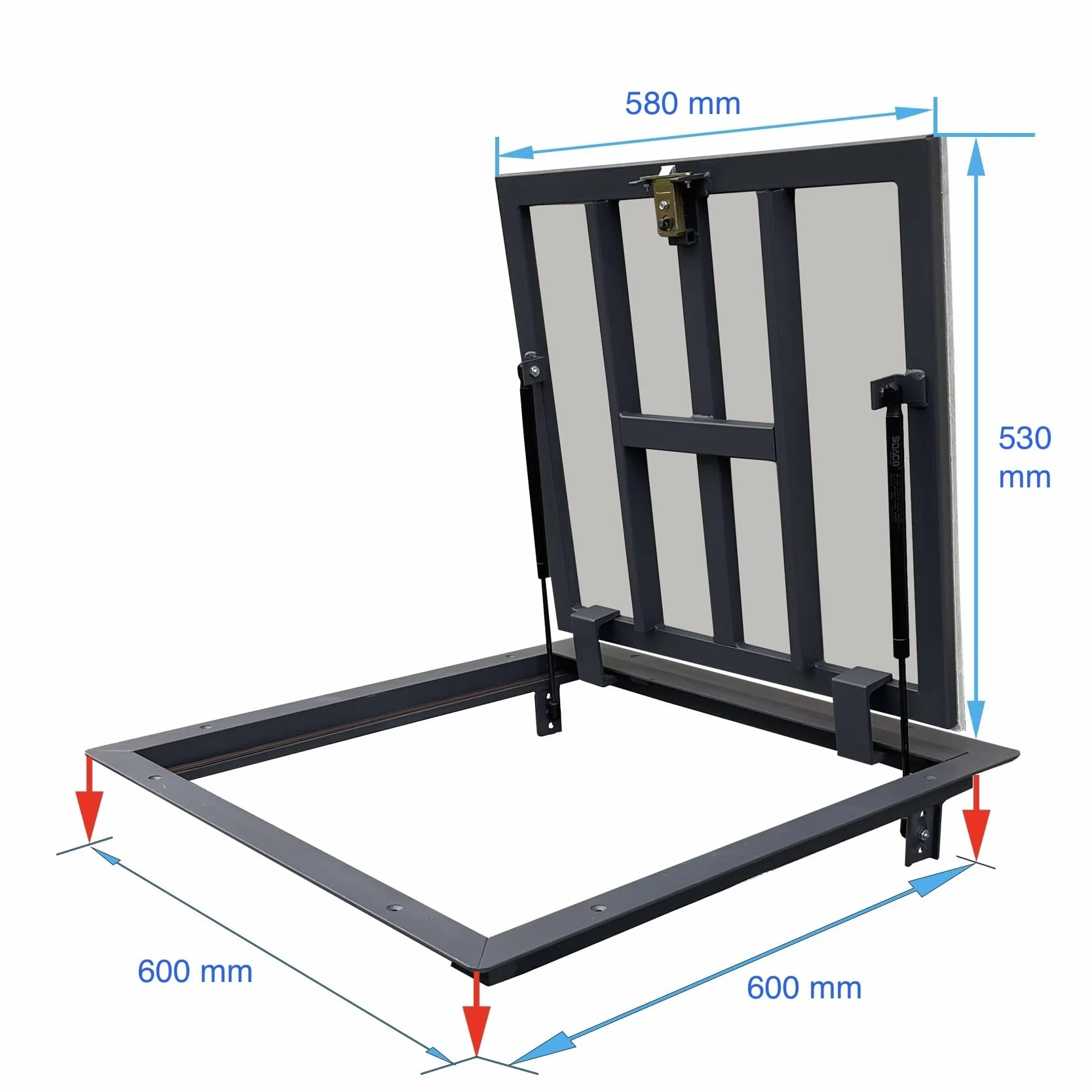 Właz Podłogowy do Piwnicy z Wodoodporną Płytą OSB - 600 x 600 mm - Gotowy do Chodzenia - Gotowy pod Laminat - Gotowy dla Ciebie