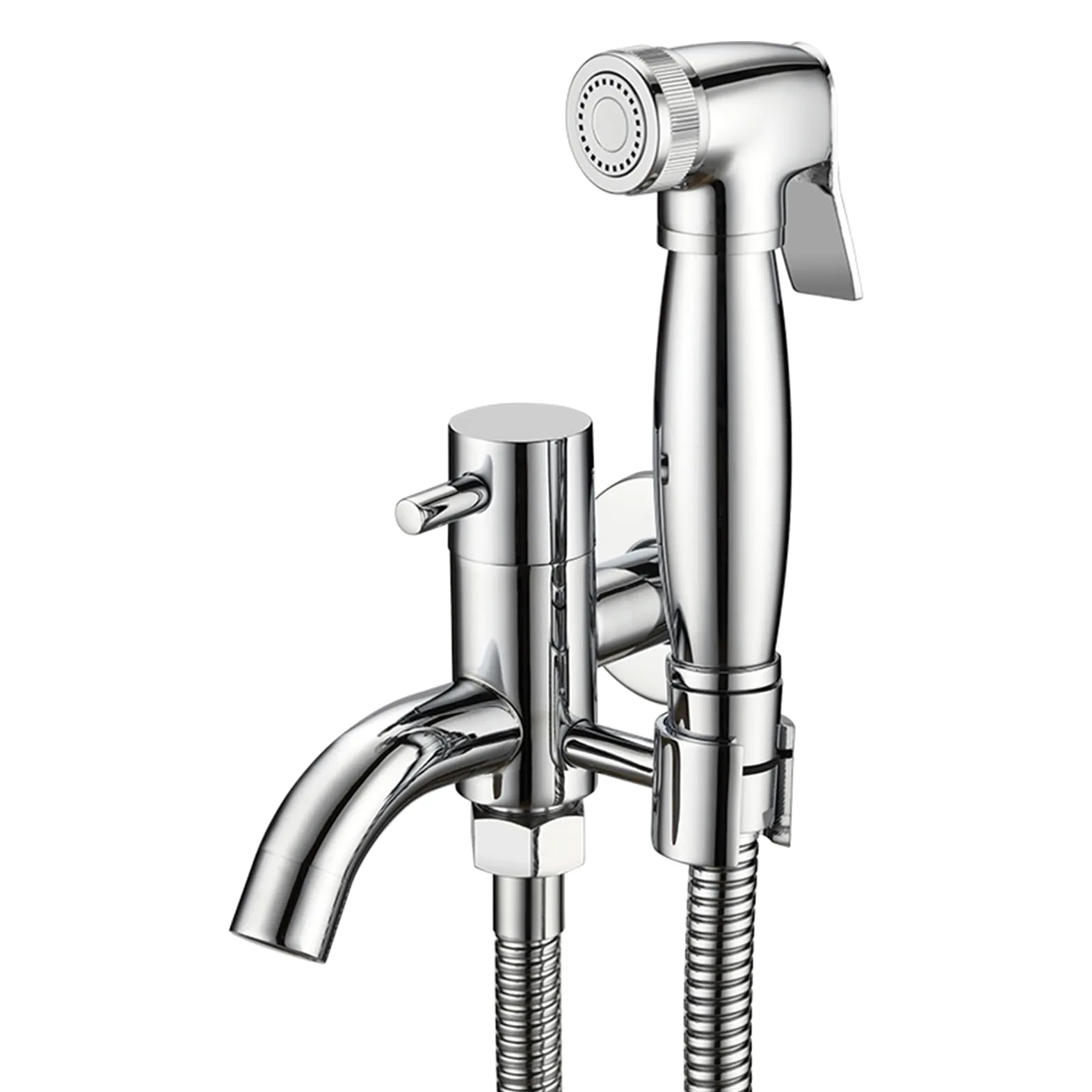 Ręczny bidet z natryskiem do toalety, mosiężny bidet z zimną i ciepłą wodą do higieny osobistej, zestaw bidetowy do kąpieli zwierząt domowych, montaż na ścianie