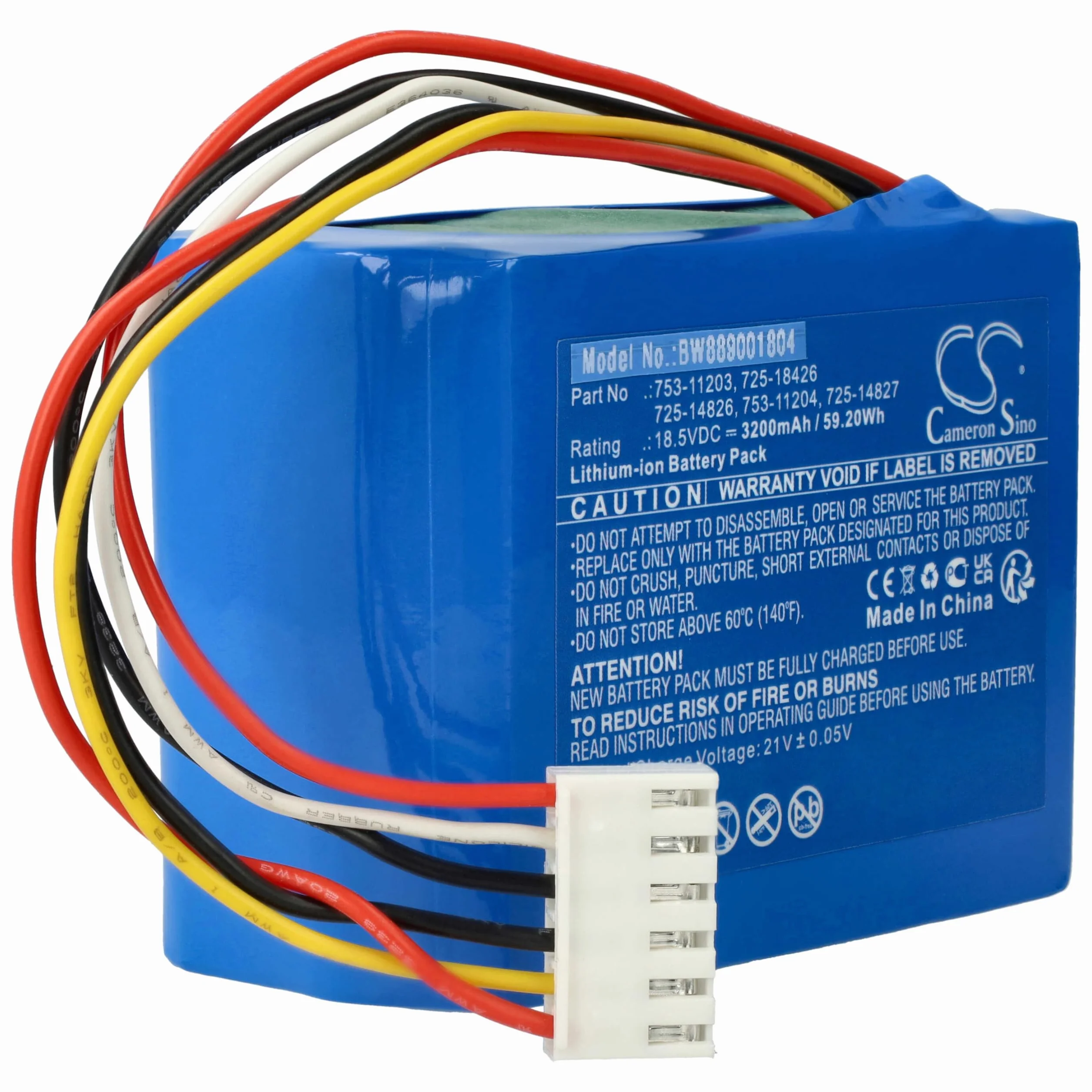 vhbw Bateria zamienna do Robomow 725-18426, 753-11203, 753-11204, 725-14826, 725-14827 do robotów trawnikowych (3200 mAh, 18,5 V, litowo-jonowa)