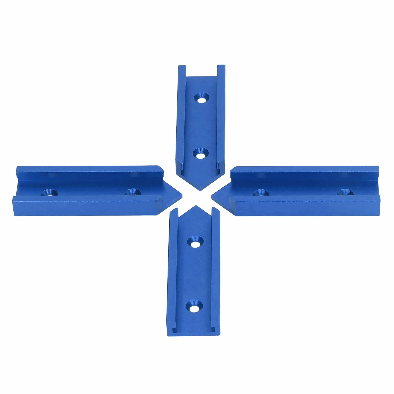 Złącze T Track , 4 szt., łatwy montaż, długość 100 mm, stabilne przesuwne złącza z gniazdem T, stop aluminium do cięcia (niebieski),Kompleksowy zestaw narzędzi