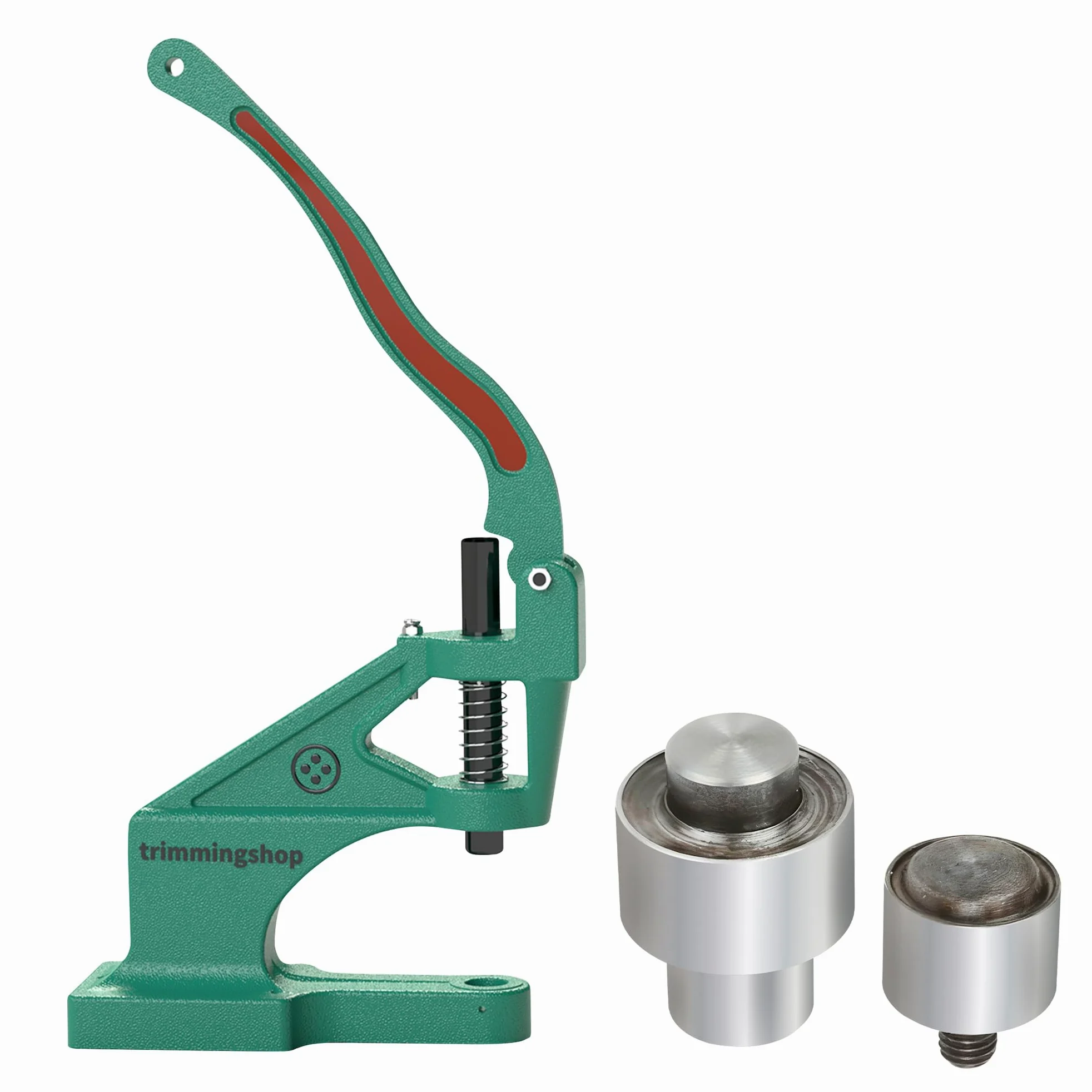 Trimming Shop Oczka przelotki zestaw matek mocujących z uniwersalną zieloną maszyną do wyciskania ręcznego, do samodzielnego wykonania, plandeka, banery winylowe, tworzenie pokrowców na basen (20 mm)