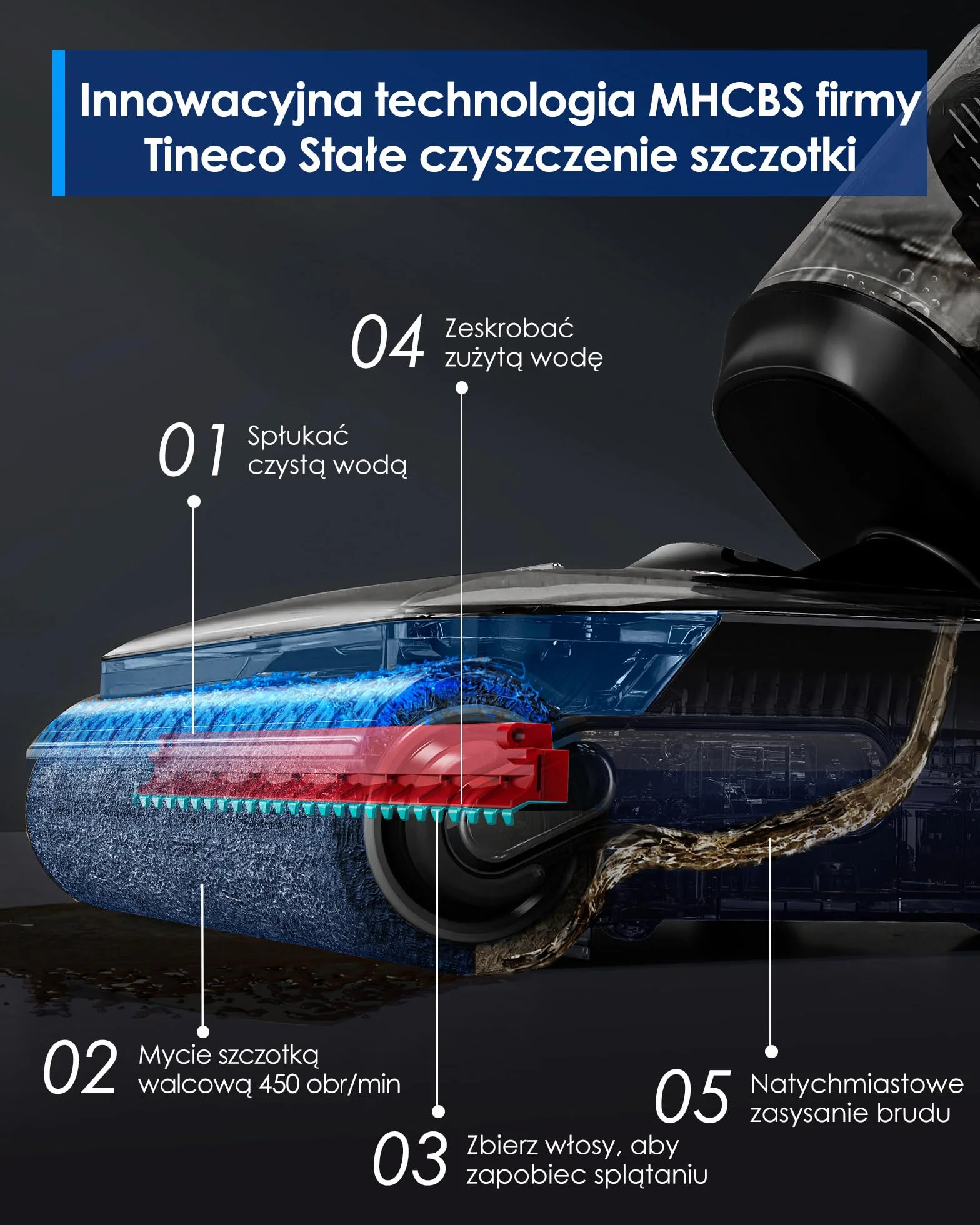 Tineco Floor ONE S7 Stretch Ultra Bezprzewodowy Odkurzacze na sucho i mokro, zapobiegająca splątaniu 180°, czas pracy 50 minut, samooczyszczanie Flashdry 85℃, dwustronne czyszczenie krawędzi