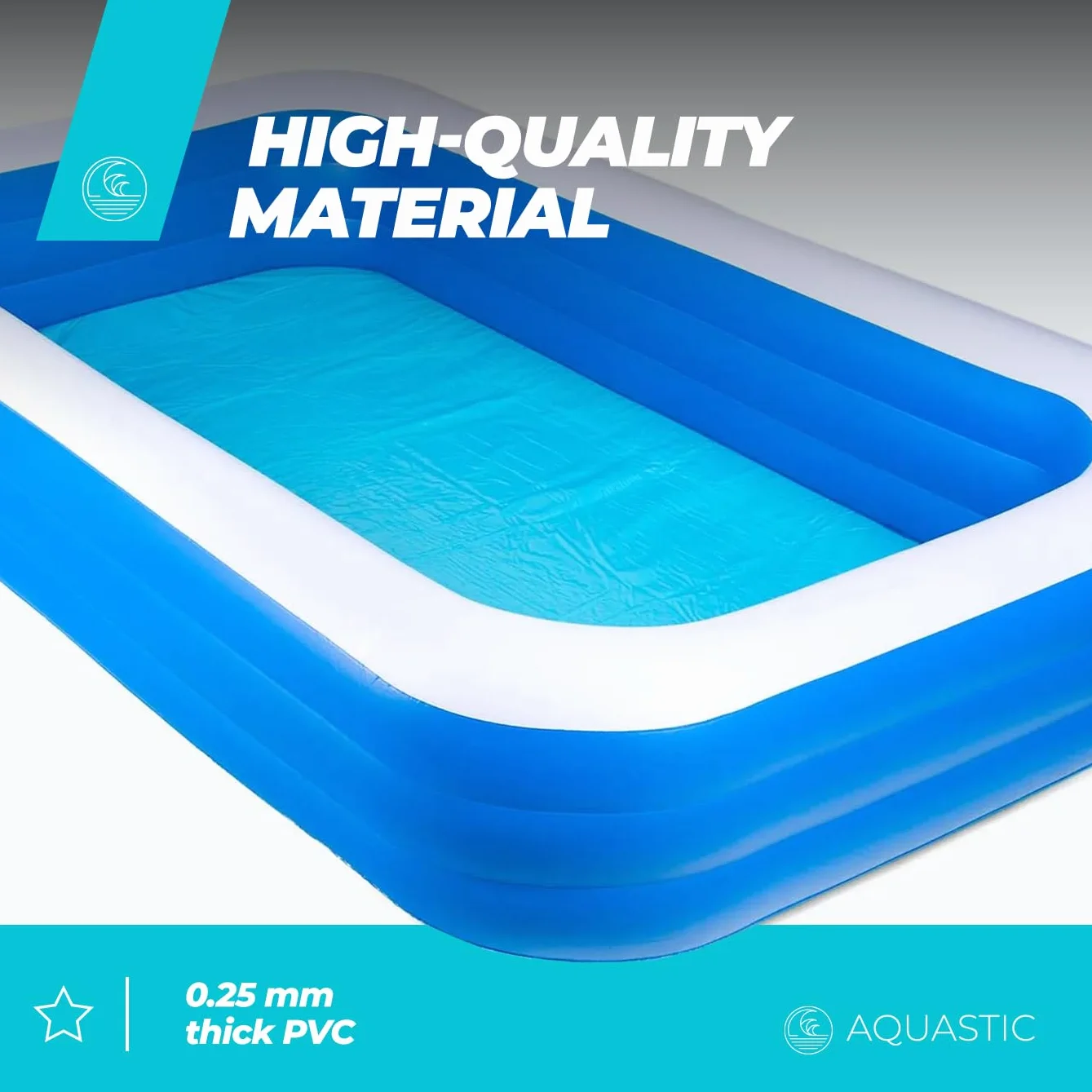 AQUASTIC Nadmuchiwany basen 305 x 183 x 56 cm 1160 l winylowy niebieski AIP-305R