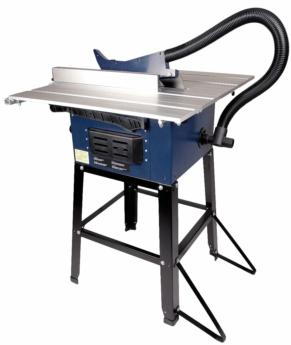 FERM Stołowa pilarka tarczowa 250 mm - 1800 W - wysuwany aluminiowy stół roboczy - adapter próżniowy - ogranicznik kątowy i prowadnica równoległa - w zestawie brzeszczot T40 (TCT)