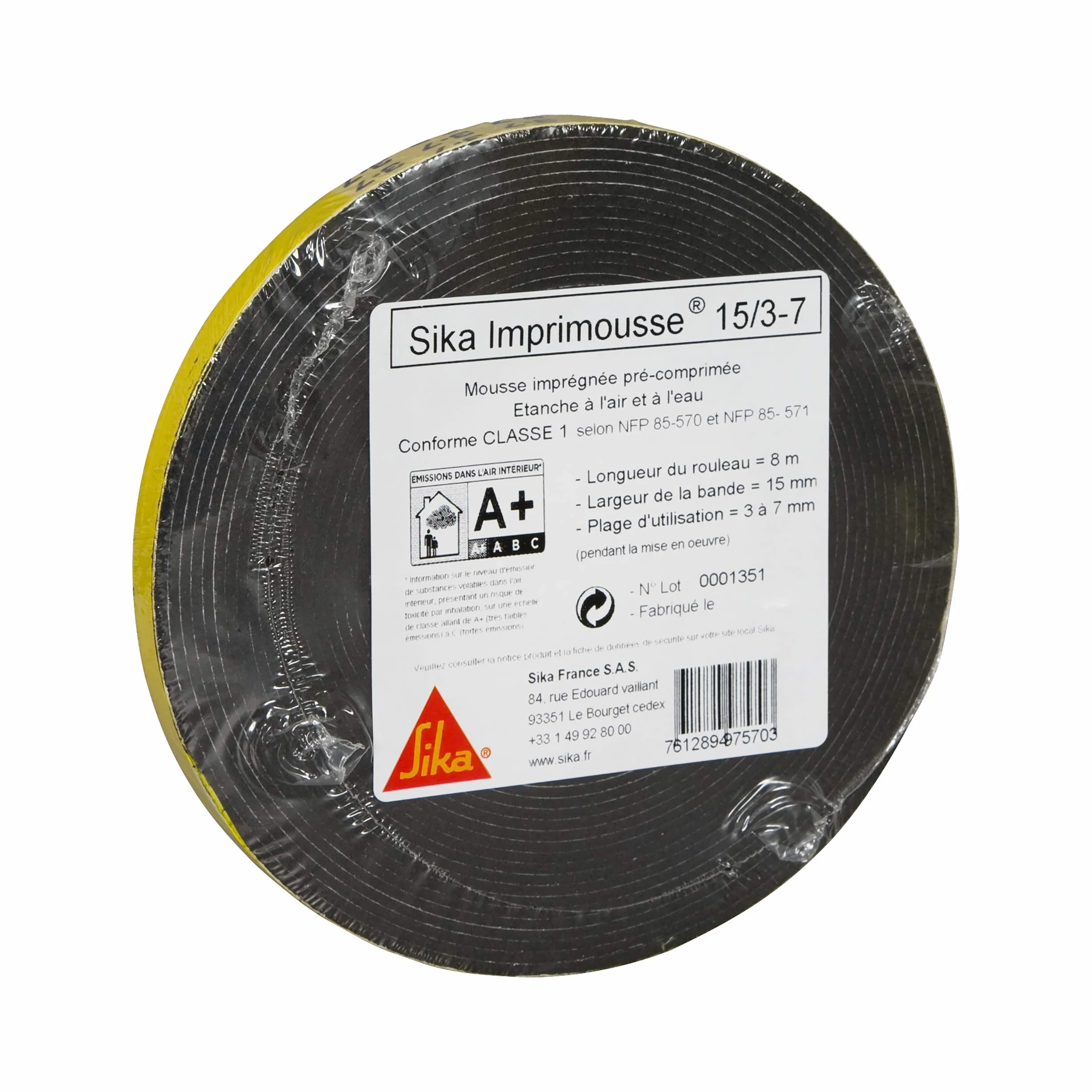 Sika Taśma dociskowa 15/3-7 mm, taśma do kompresji do okien i stolarni, 8 m