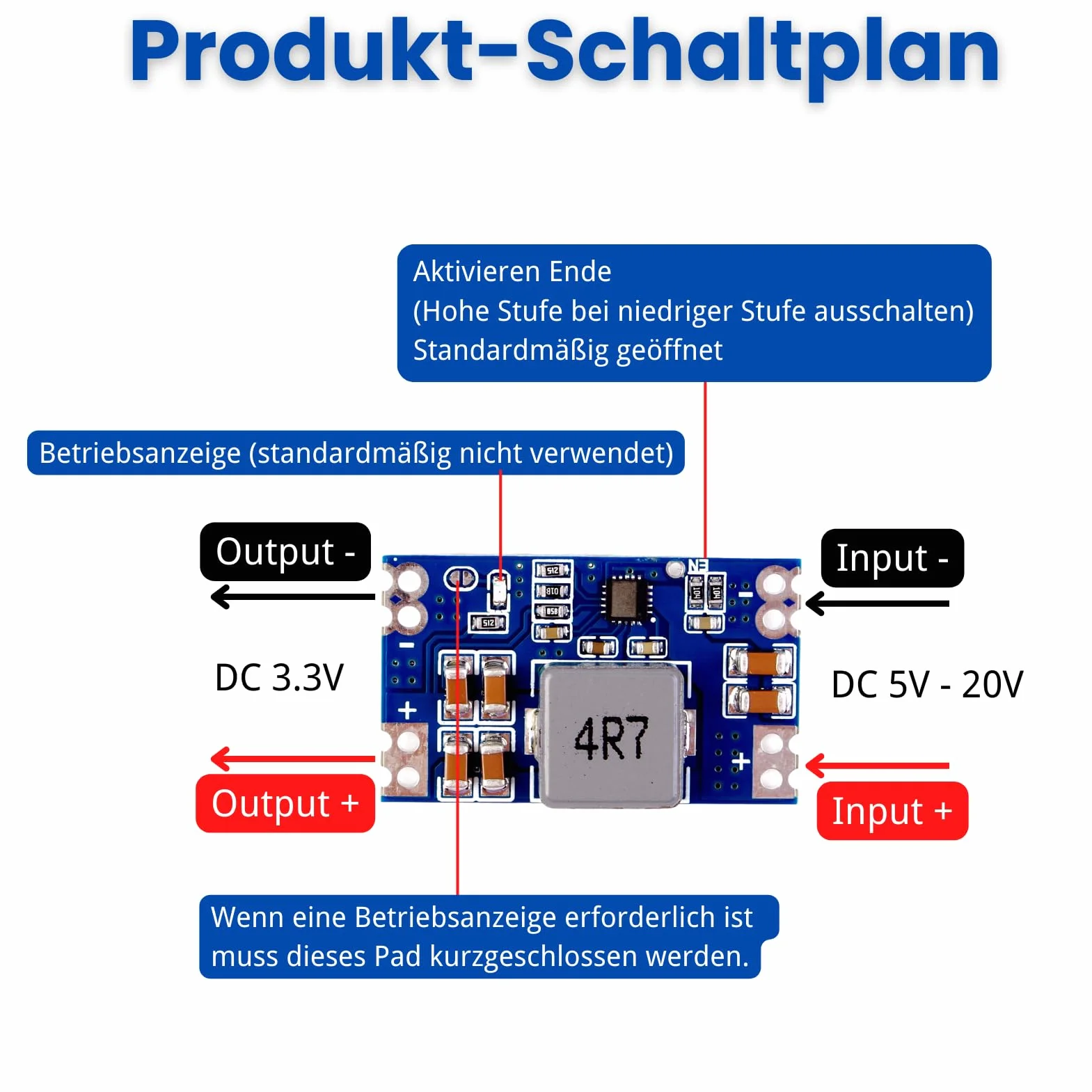 DC-DC Step Down Converter 5-20 V do 3,3 V Mini 560 przetwornica napięcia LAOMAO 3,3 V wyjście moduł zasilacza (opakowanie 6)
