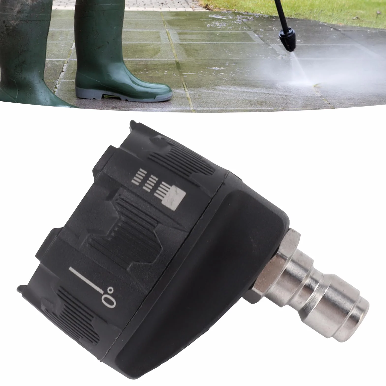 Dysza do Myjki Ciśnieniowej 6 w 1, Stal Nierdzewna 3000 PSI, Szybkozłączka 1/4 Czarny