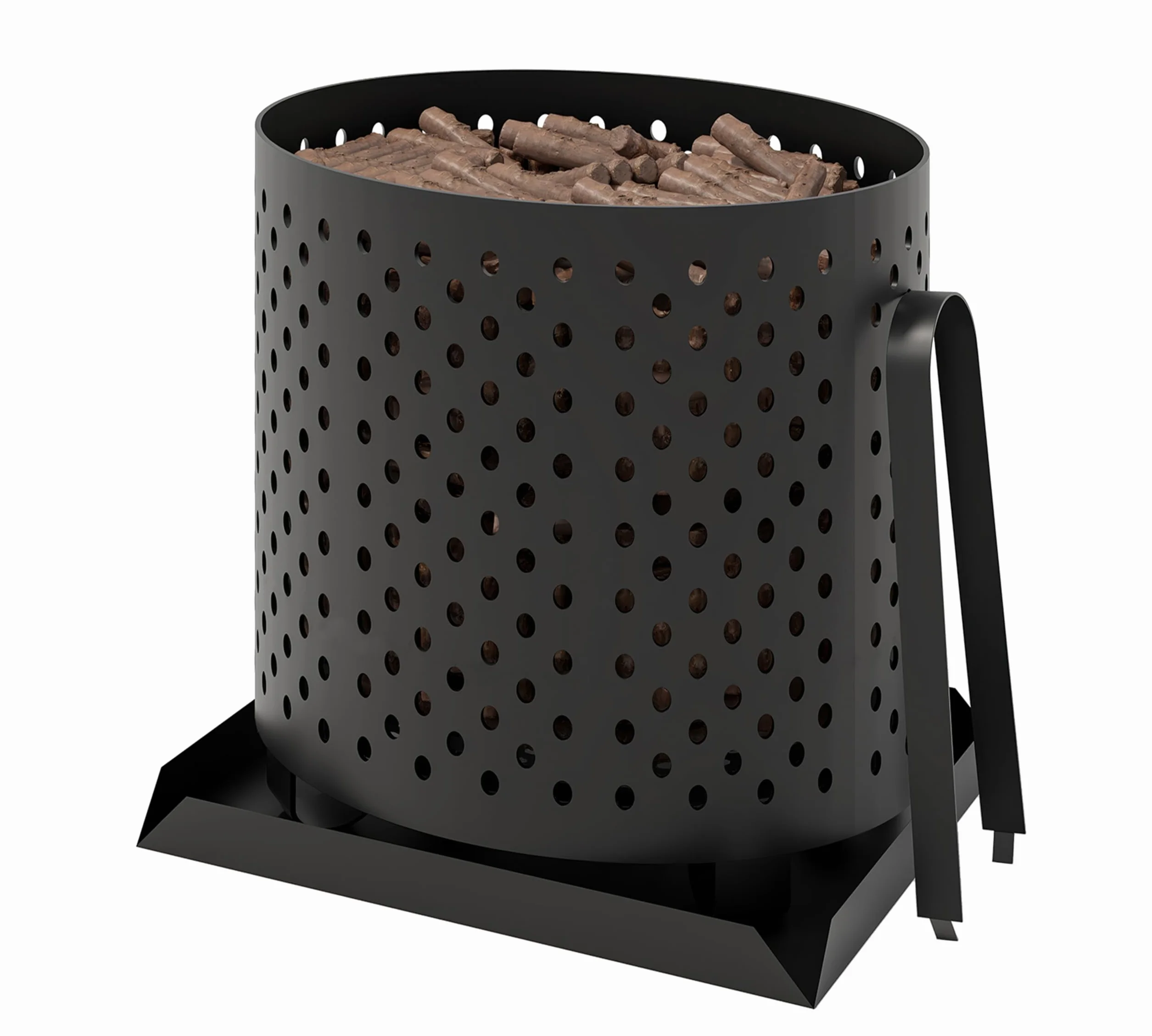 Kingson Kosz na pellet do kominka stalowy palnik 24x17x22 cm