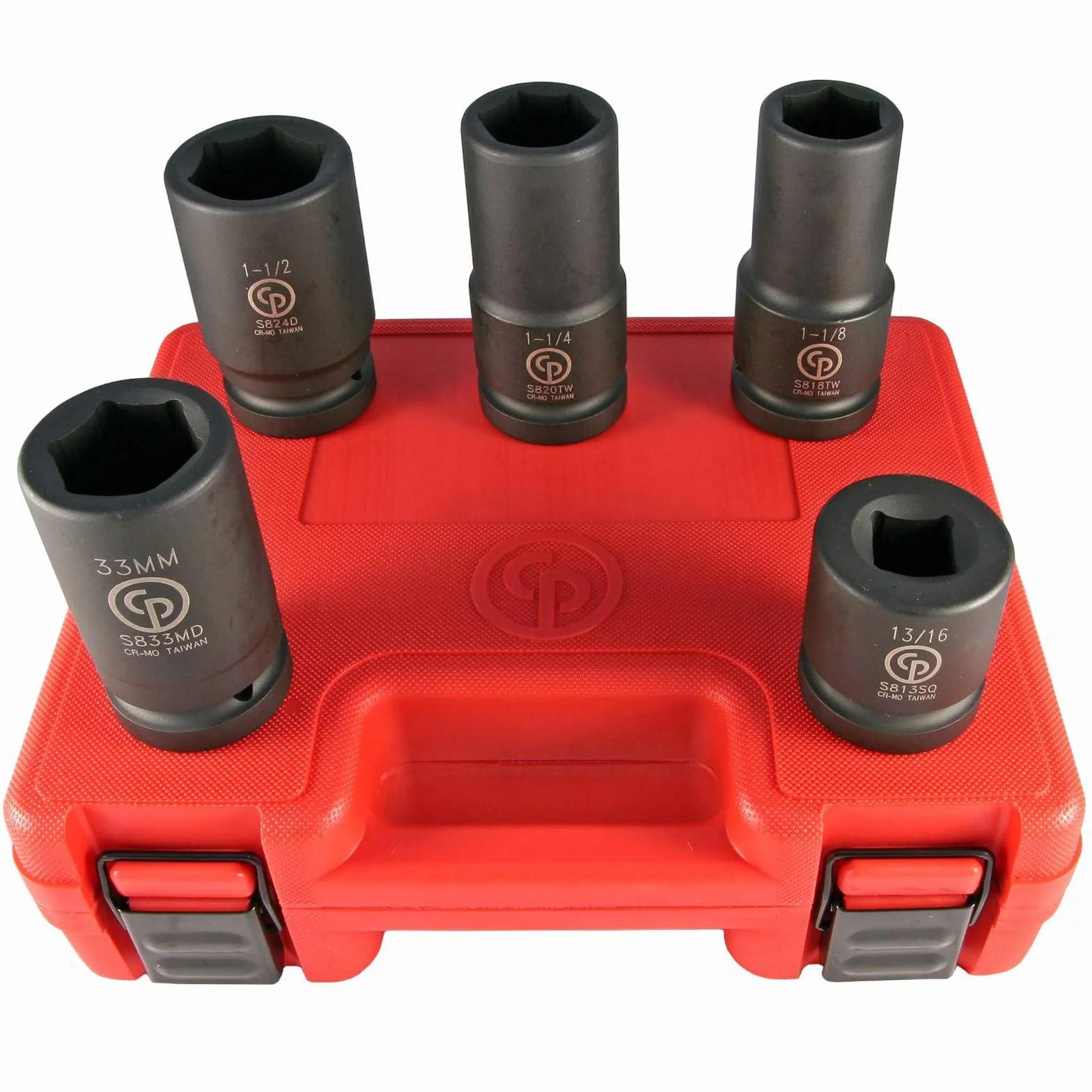 Chicago Pneumatic SS8205WS - 1-calowy napęd kwadratowy, SAE i metryczny, 6-punktowy, zestaw nasadek udarowych (5 szt.)