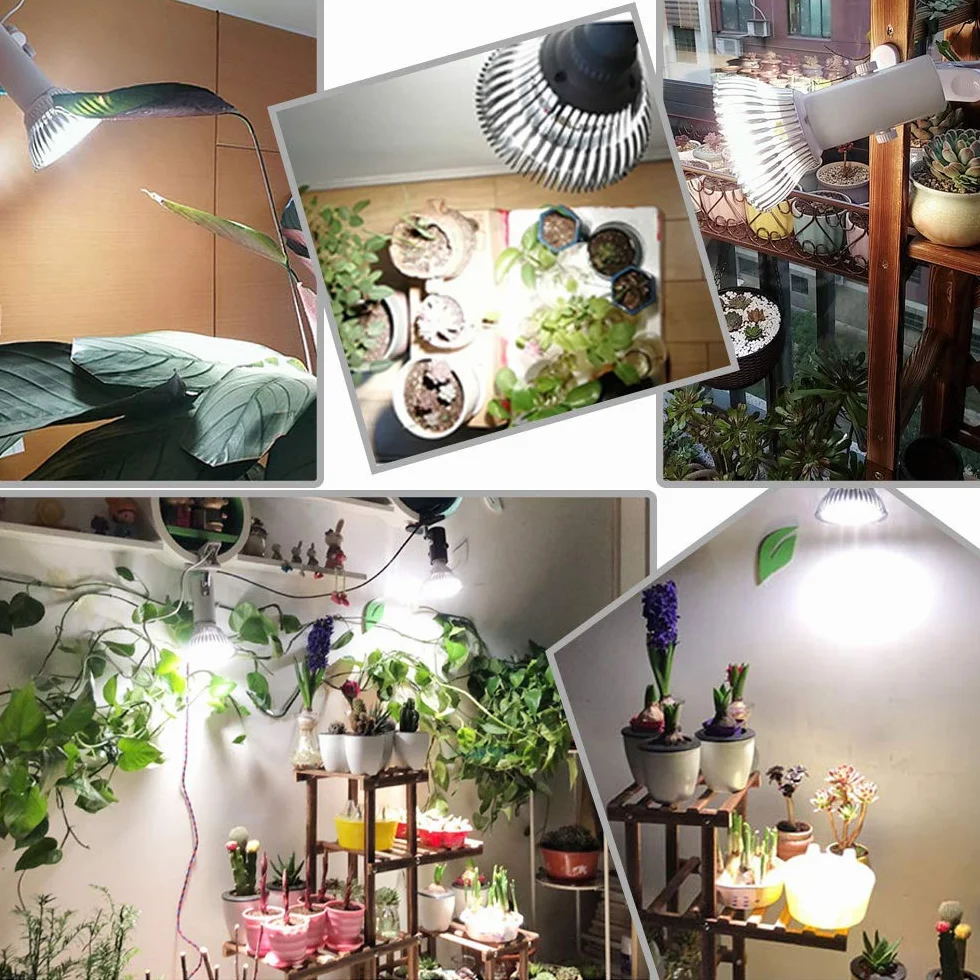 MILYN Lampa LED do uprawy roślin, 100 W, białe światło dzienne, pełne spektrum, E27, 150 diod LED, dla szklarni i ogródka