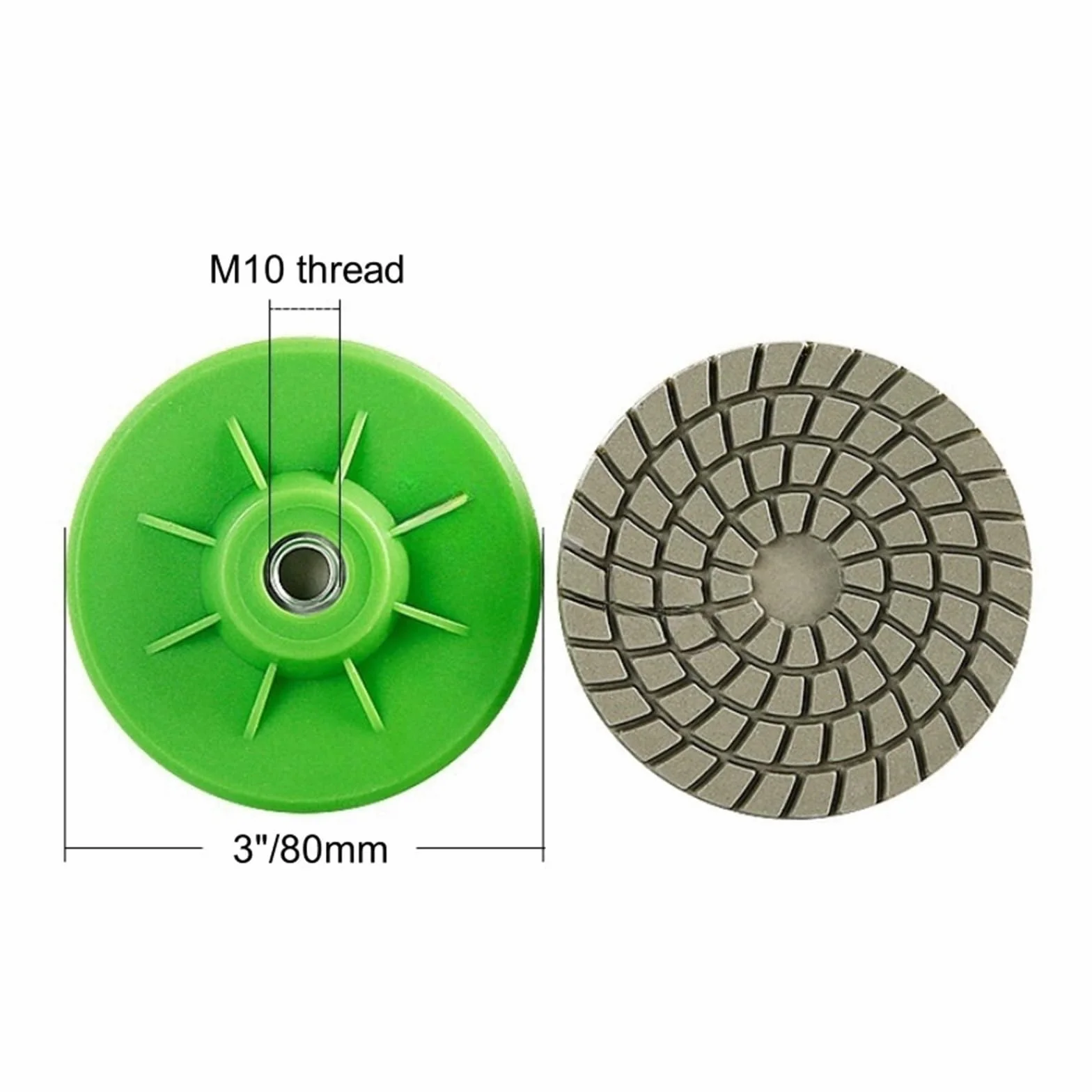Polerująca tarcza szlifierki stołowej, 3" 80mm Tarcza polerska na mokro i sucho Ścierniwo do szlifowania marmuru, granitu, betonu, blatów, kamienia, polerowania krawędzi(10 Pcs)