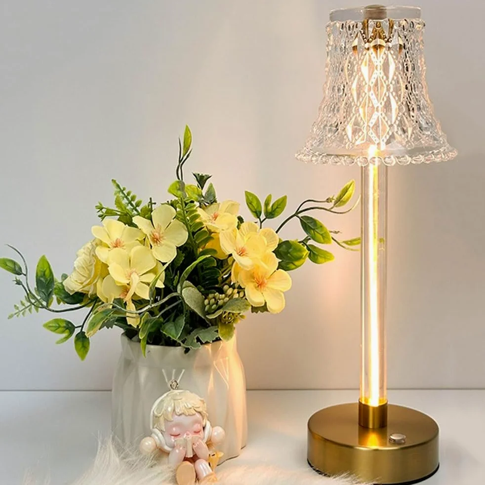 Lampka biurkowa Dekoracja stołu Lampa nocna Nowoczesna Minimalistyczna Kreatywna Kryształowa Sypialnia Atmosfera Lampka nocna