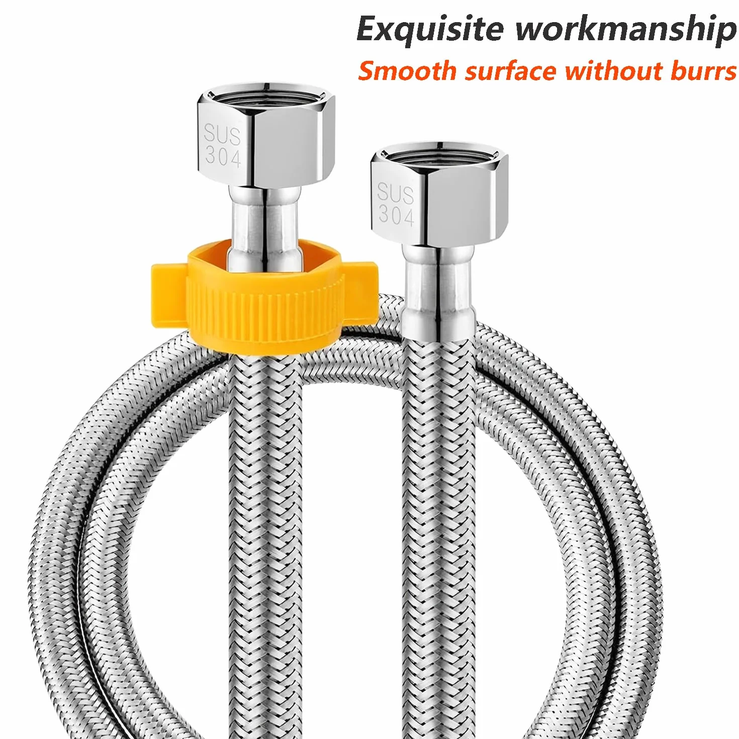 Qrity 2 szt. G 1/2" x G 1/2" wąż ze stali nierdzewnej pleciony wąż wodny do łazienki toalety baterie zlewozmywakowe rury wlotowe woda, 250 cm