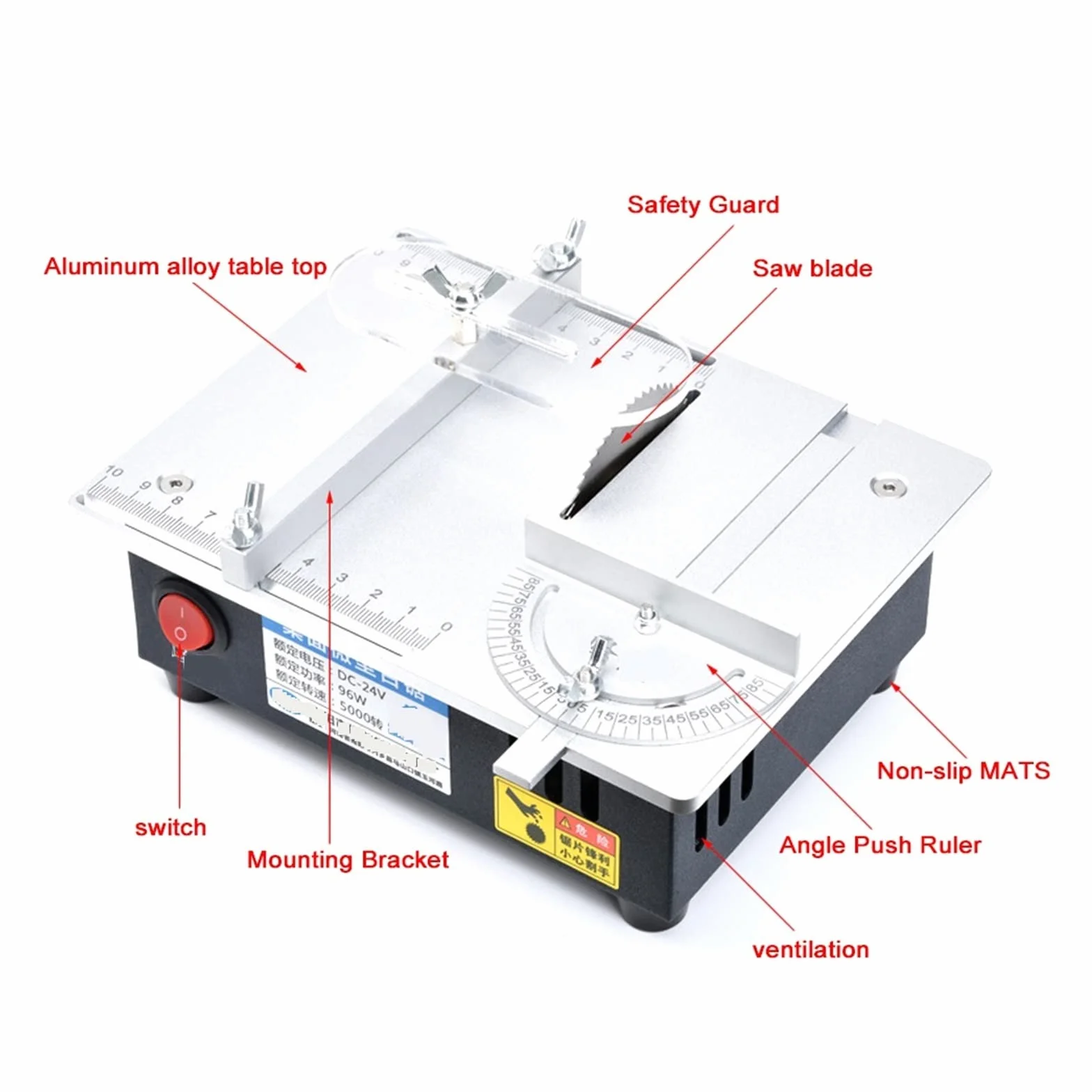 Mini wielofunkcyjna piła stołowa elektryczne piły stołowe małe gospodarstwo domowe DIY narzędzie tnące do obróbki drewna tokarka stołowa Efektywność(S-2 Set)