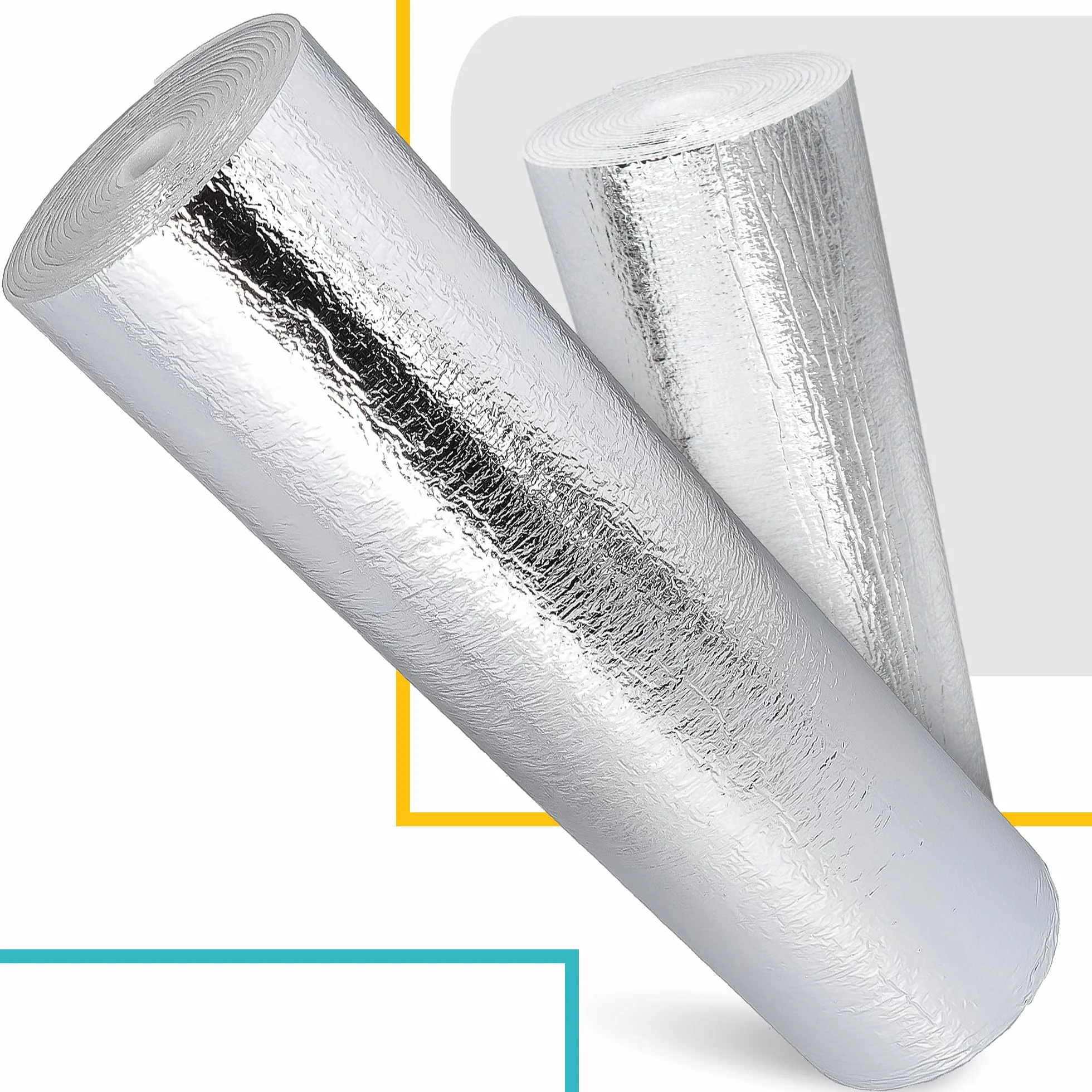 Mata Termoizolacyjna Folia Izolacyjna Aluminiowa 3 x 500 x 2500 mm | Termiczna Izolacja Dachu Kampera Ocieplenie Pianka Odbijająca Ciepło Grzejników Ekran Zagrzejnikowy Rolka