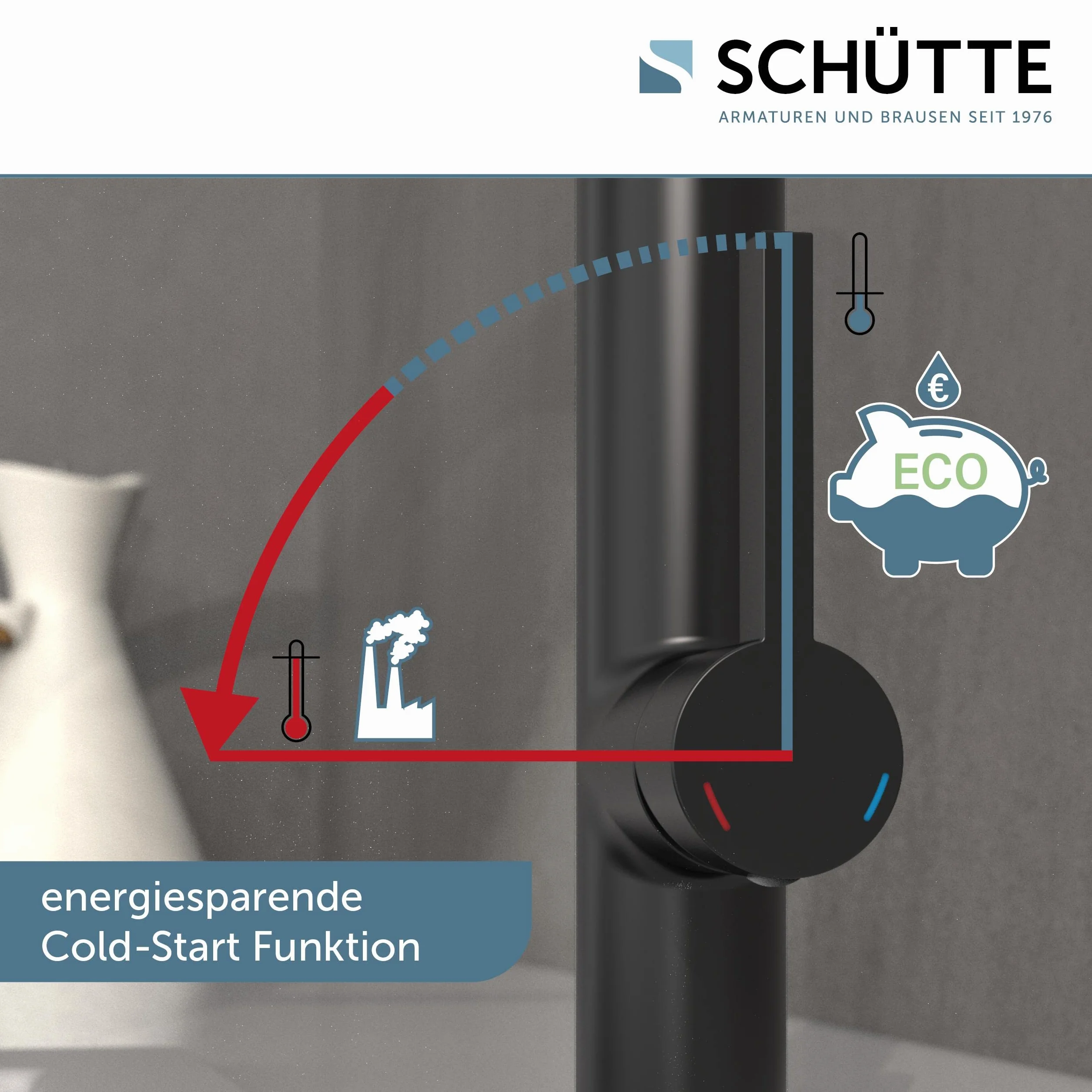 Schütte 79146 Miami Armatura Kuchenna 360°, Bateria Jednouchwytowa z Wysuwaną, Magnetyczną Słuchawką do Naczyń, Bateria Mieszakowa do Zlewozmywaka, Kran Kuchenny, Kolor Czarny