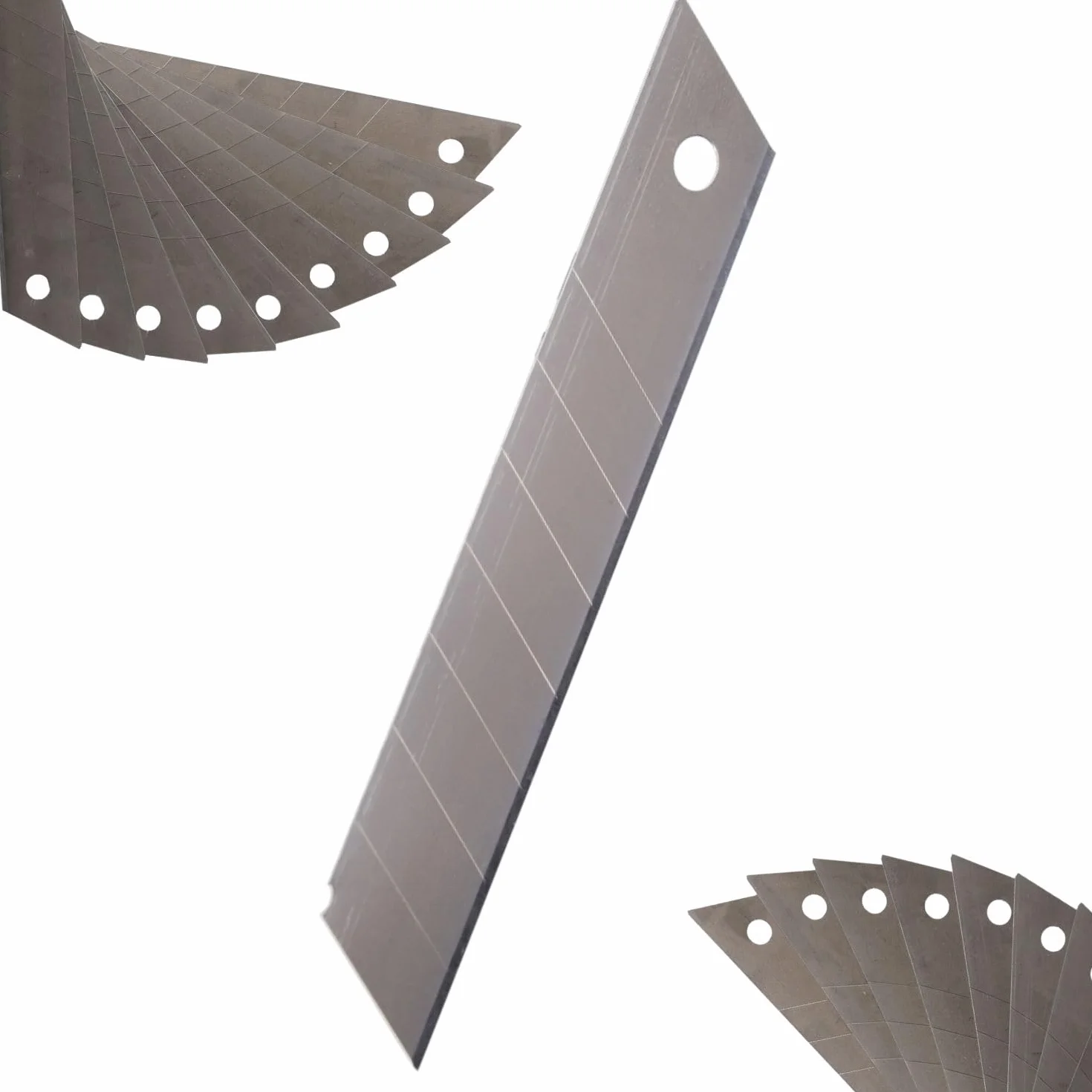 ToolSpace 100x Ostrza łamane uniwersalne 100 sztuk - szerokość 18 mm - uniwersalny zestaw do noży nożyków segmentowych do kartonów, tapet