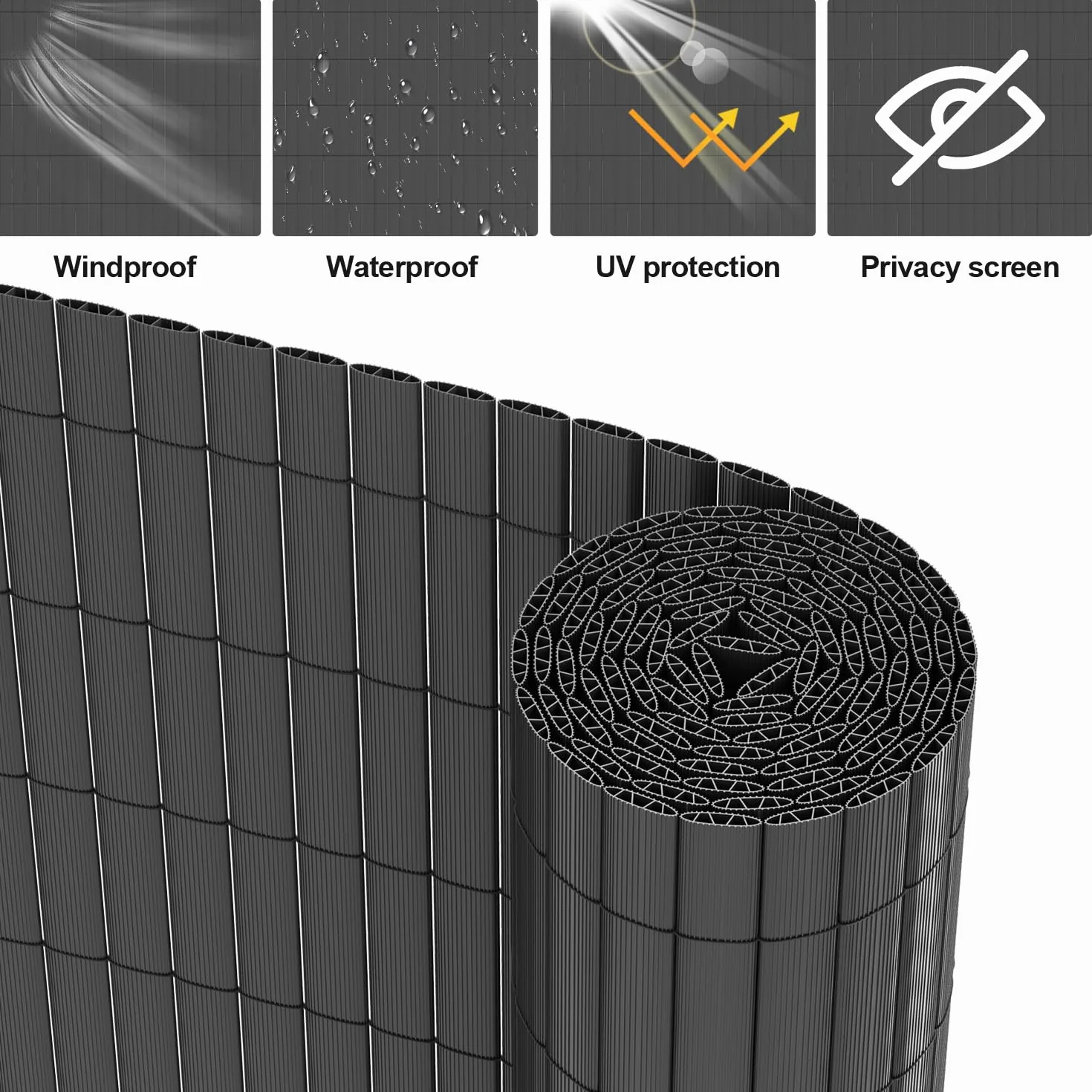 Mata maskująca z PCW 90x800cm ogrodzenie zabezpieczające osłona balkonu wodoodporna