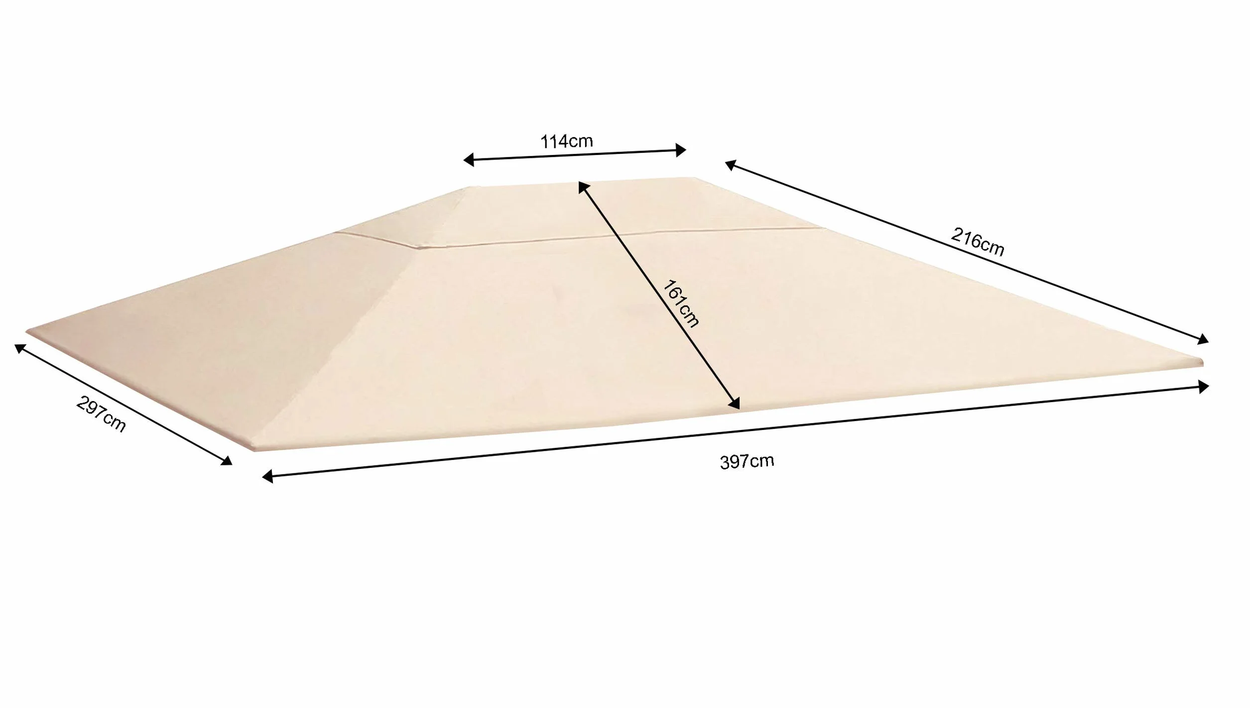 Quick Star zapasowy dach do pawilonu ogrodowego 3x4 m piaskowy