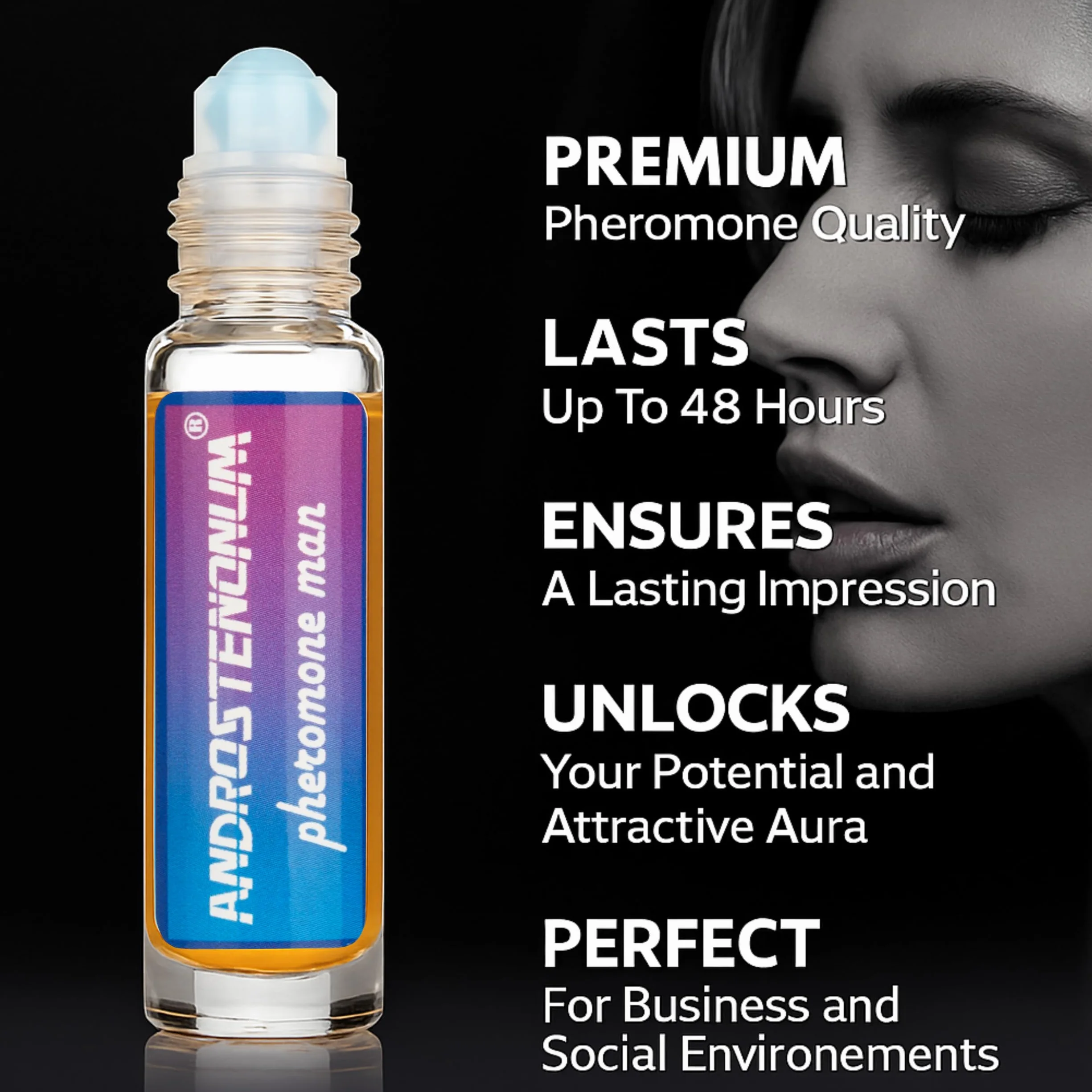 ANDROSTENONUM 100% Feromon dla mężczyzn Olejek feromonowy Ultra mocny dla niego Perfumy z feromonami Roll-on 10ml