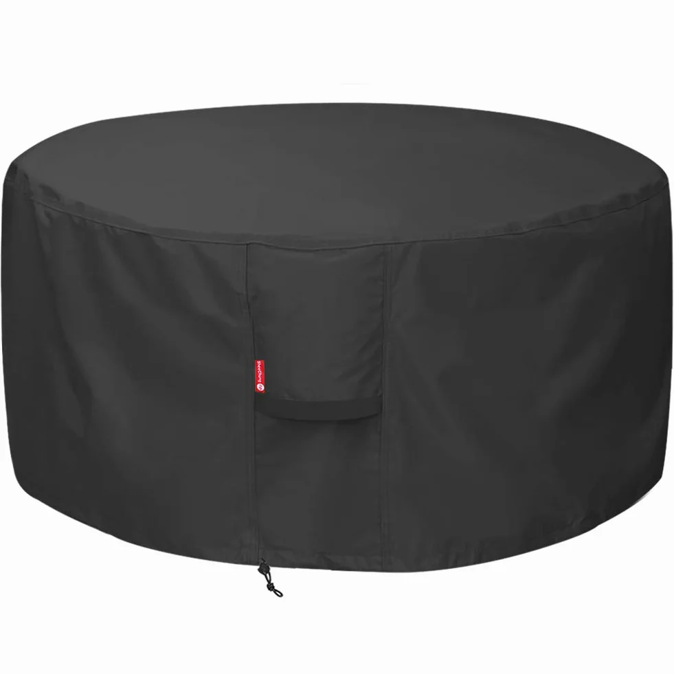 SheeChung Pokrowiec na palenisko wodoodporny 600D okrągły 111 cm x 61 cm czarny