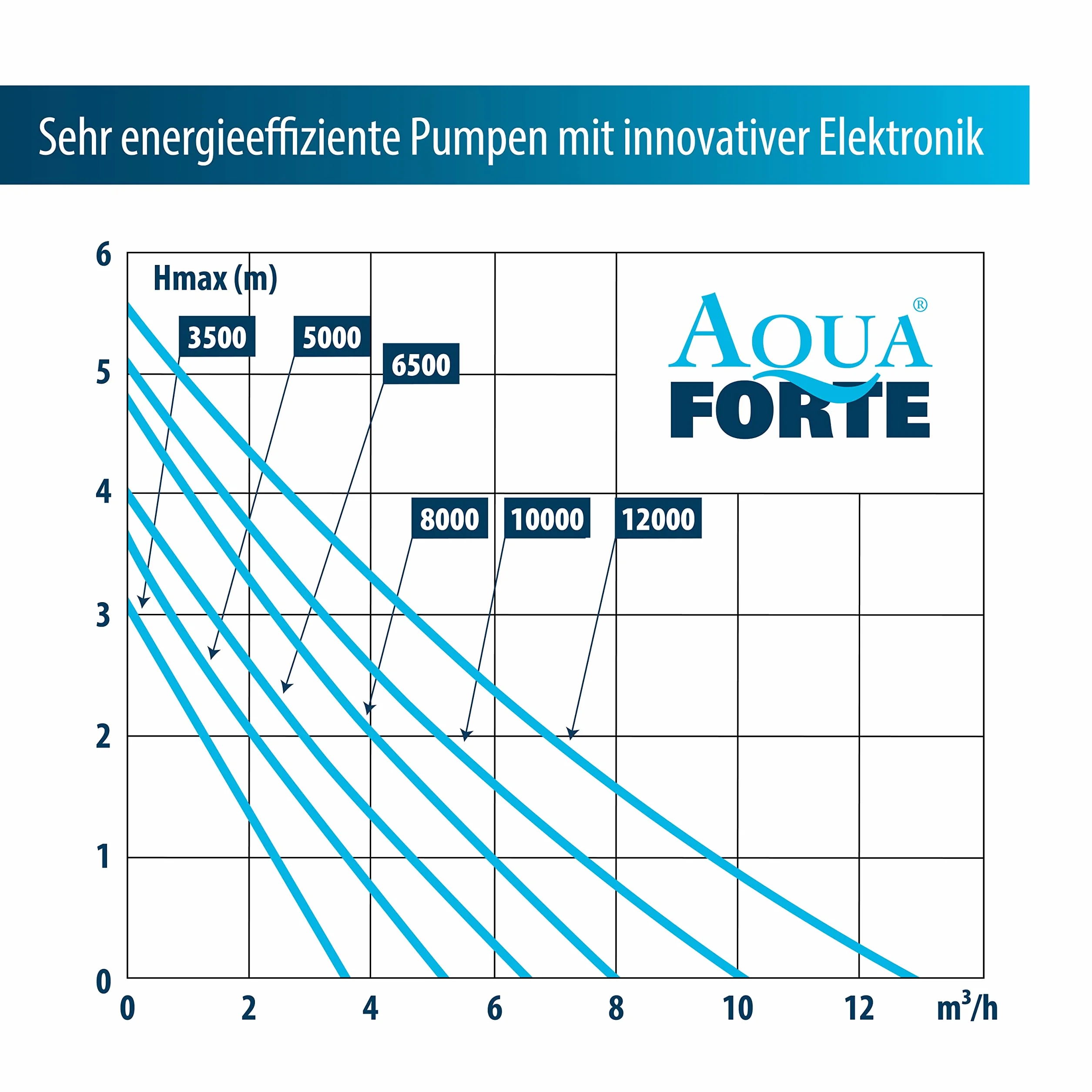AquaForte Pompa do stawu DM 12 000 12 V 90 W 12 000 l/h 5,5 m
