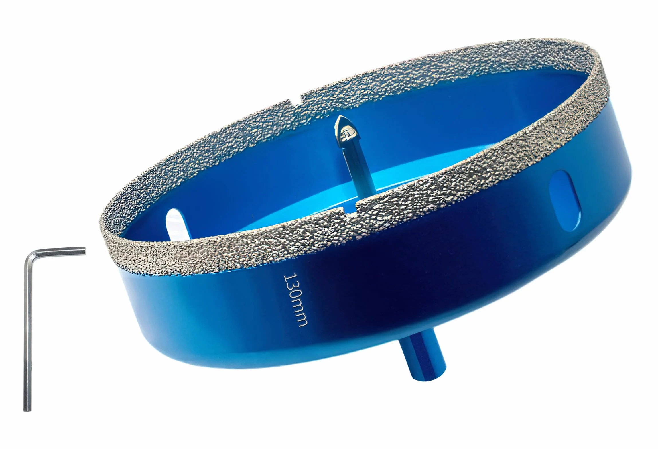 Diamentowa otwornica 130 mm z wiertłem centrującym, profesjonalne wiertło rdzeniowe lutowane diamentowe do płytek, porcelany, ceramiki, szkła, kwarcytu, marmuru