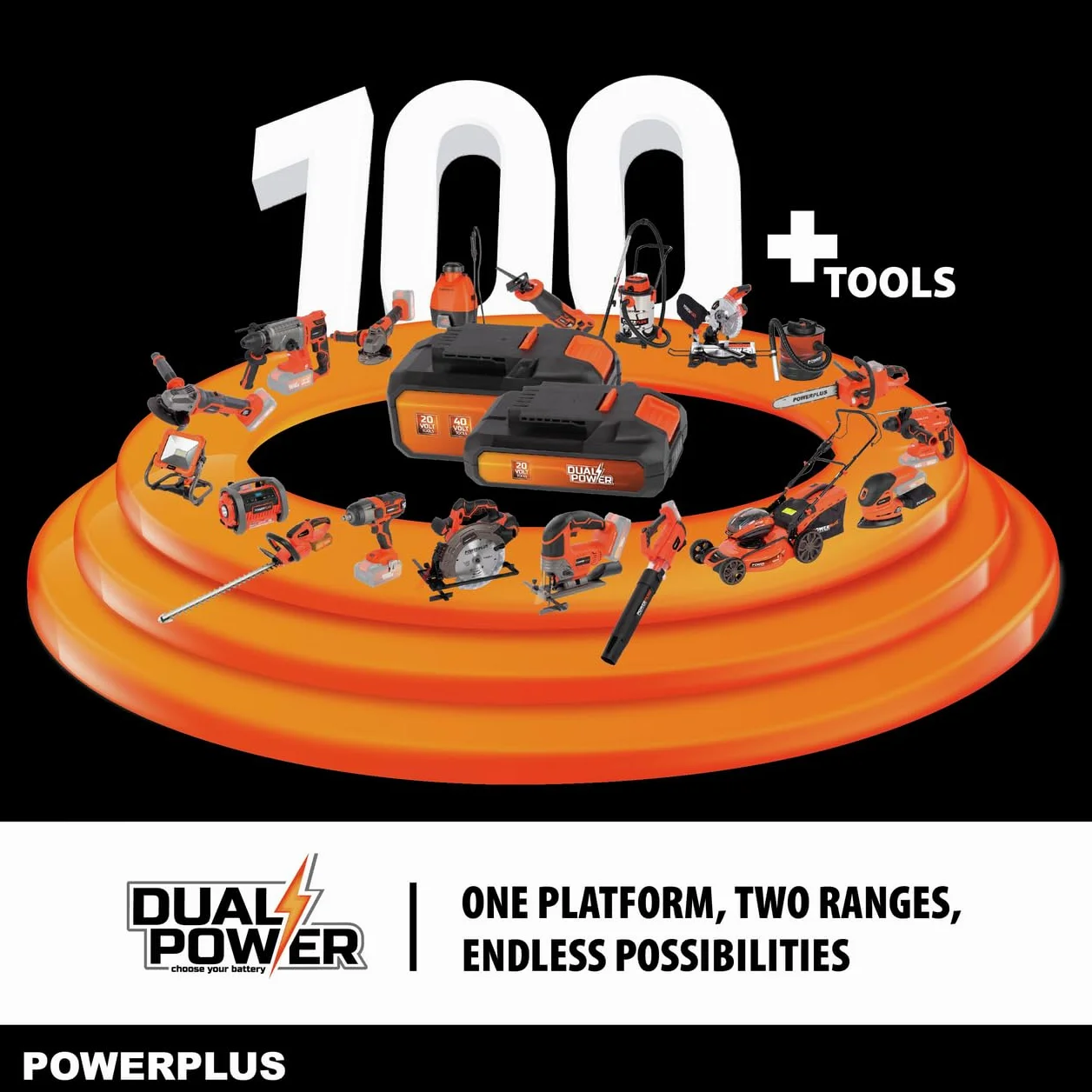POWER plus Zestaw akumulatorów i ładowarek Dual Power 20 V 2,0 Ah 2 A